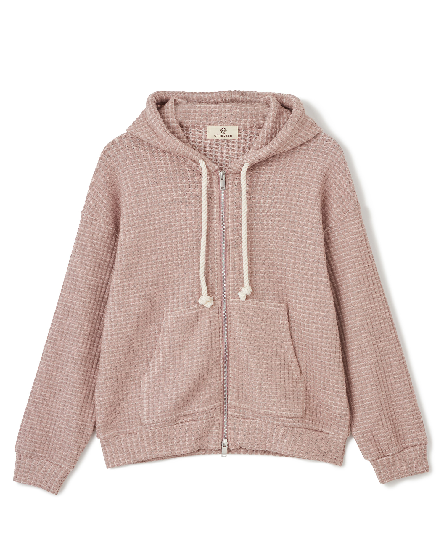 【公式】SEAGREEN (シーグリーン) BIG WAFFLE HOODIE PINK/63 サイズ:01,02,03 パーカー・スウェット レディース