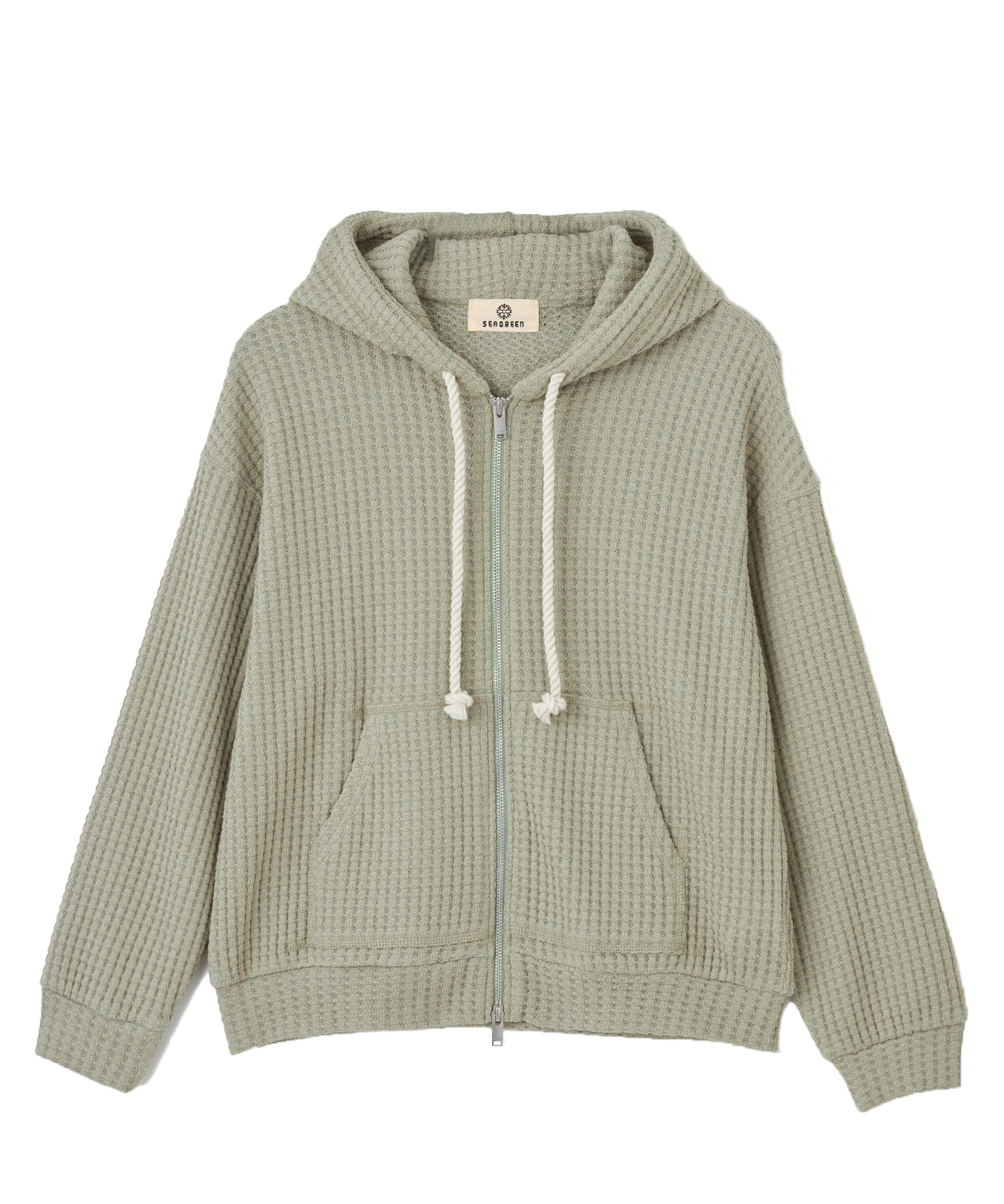 【公式】SEAGREEN (シーグリーン) BIG WAFFLE HOODIE GREEN/30 サイズ:01,02,03 パーカー・スウェット レディース