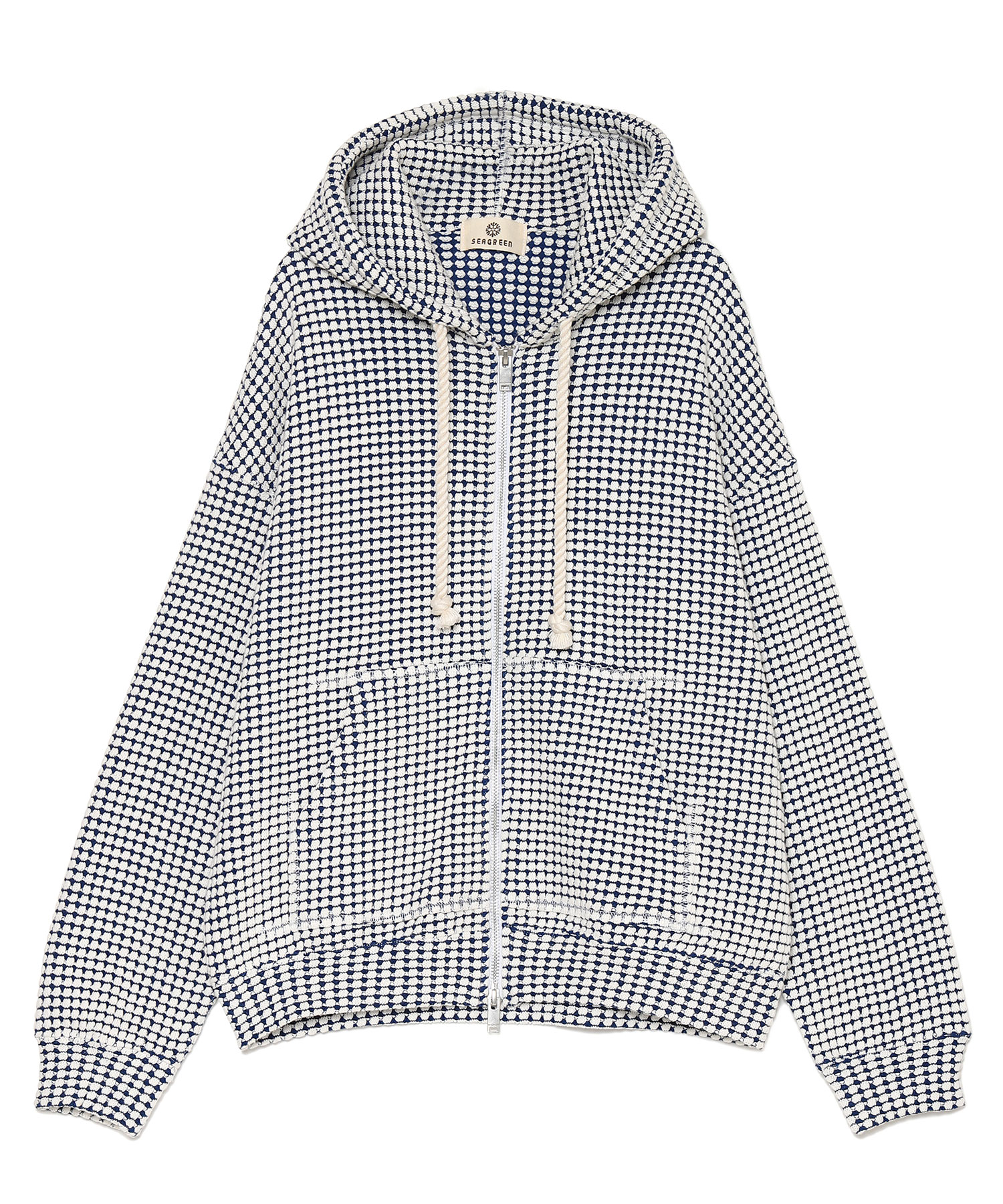 【公式】SEAGREEN (シーグリーン) BIG WAFFLE HOODIE ROYAL/46 サイズ:01,02,03 パーカー・スウェット レディース