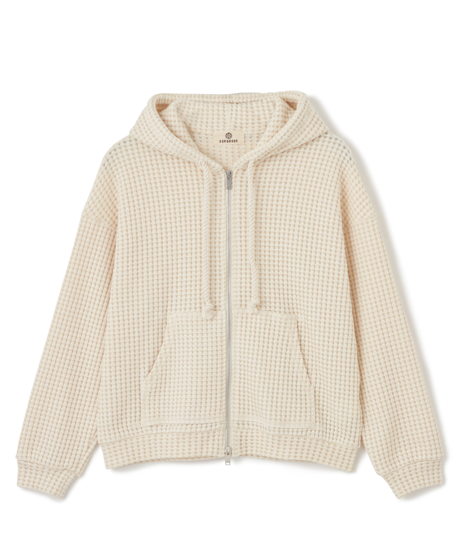 【公式】SEAGREEN (シーグリーン) BIG WAFFLE HOODIE CREAM/18 サイズ:01,02,03 パーカー・スウェット レディース