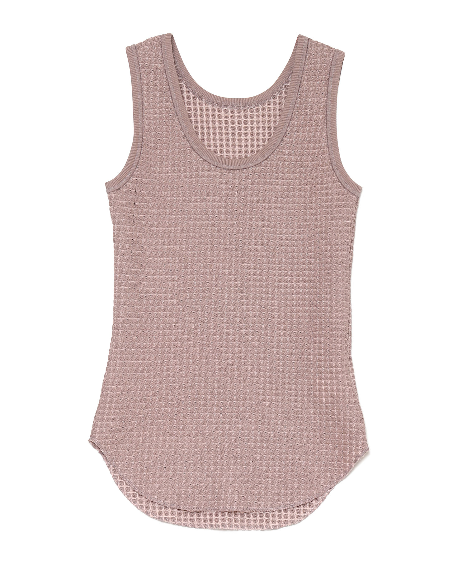 【公式】SEAGREEN (シーグリーン) BIG WAFFLE TANK‐TOP PINK/63 サイズ:01,02 タンクトップ・ノースリーブ レディース