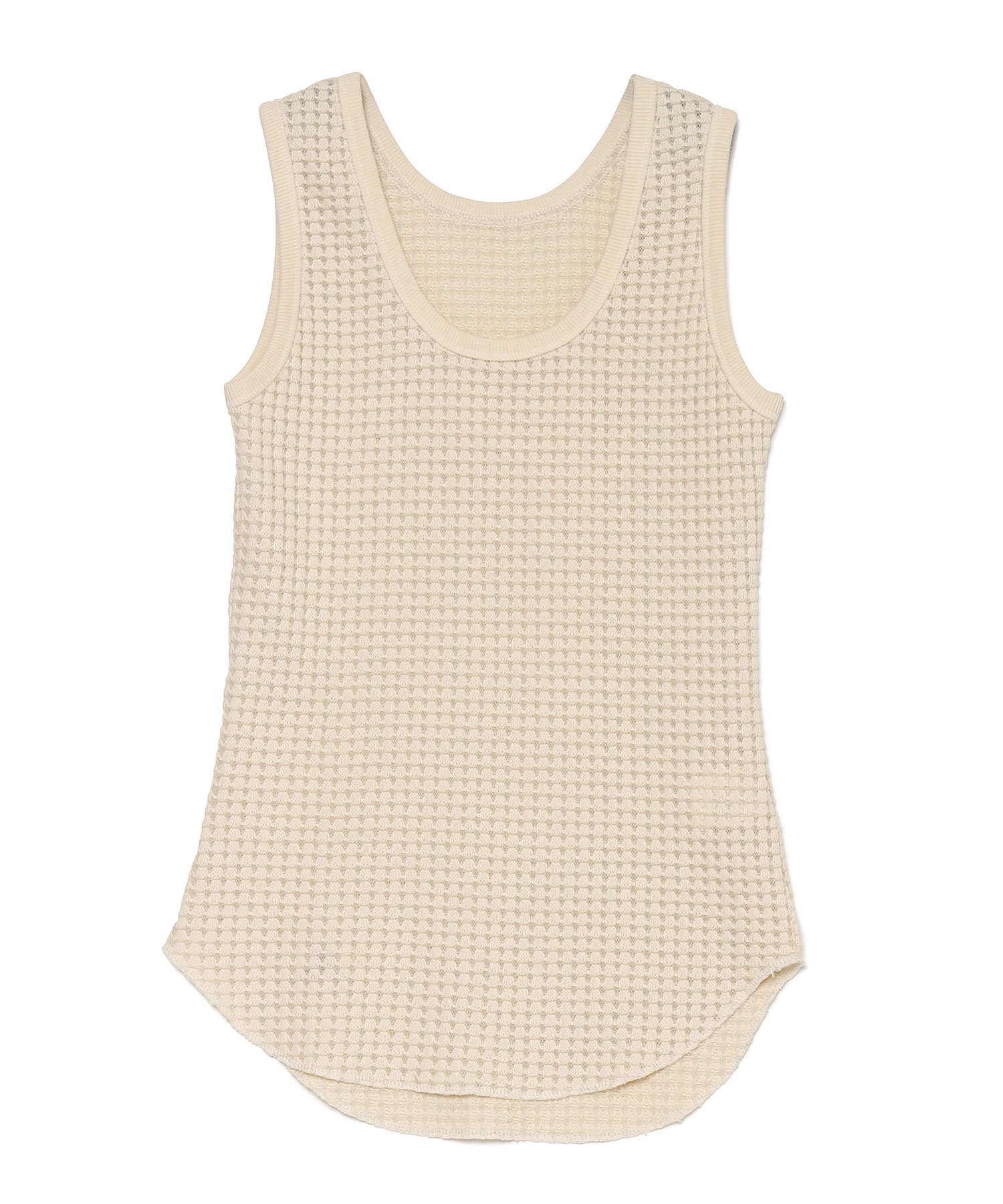 【公式】SEAGREEN (シーグリーン) BIG WAFFLE TANK‐TOP CREAM/18 サイズ:01,02 タンクトップ・ノースリーブ レディース