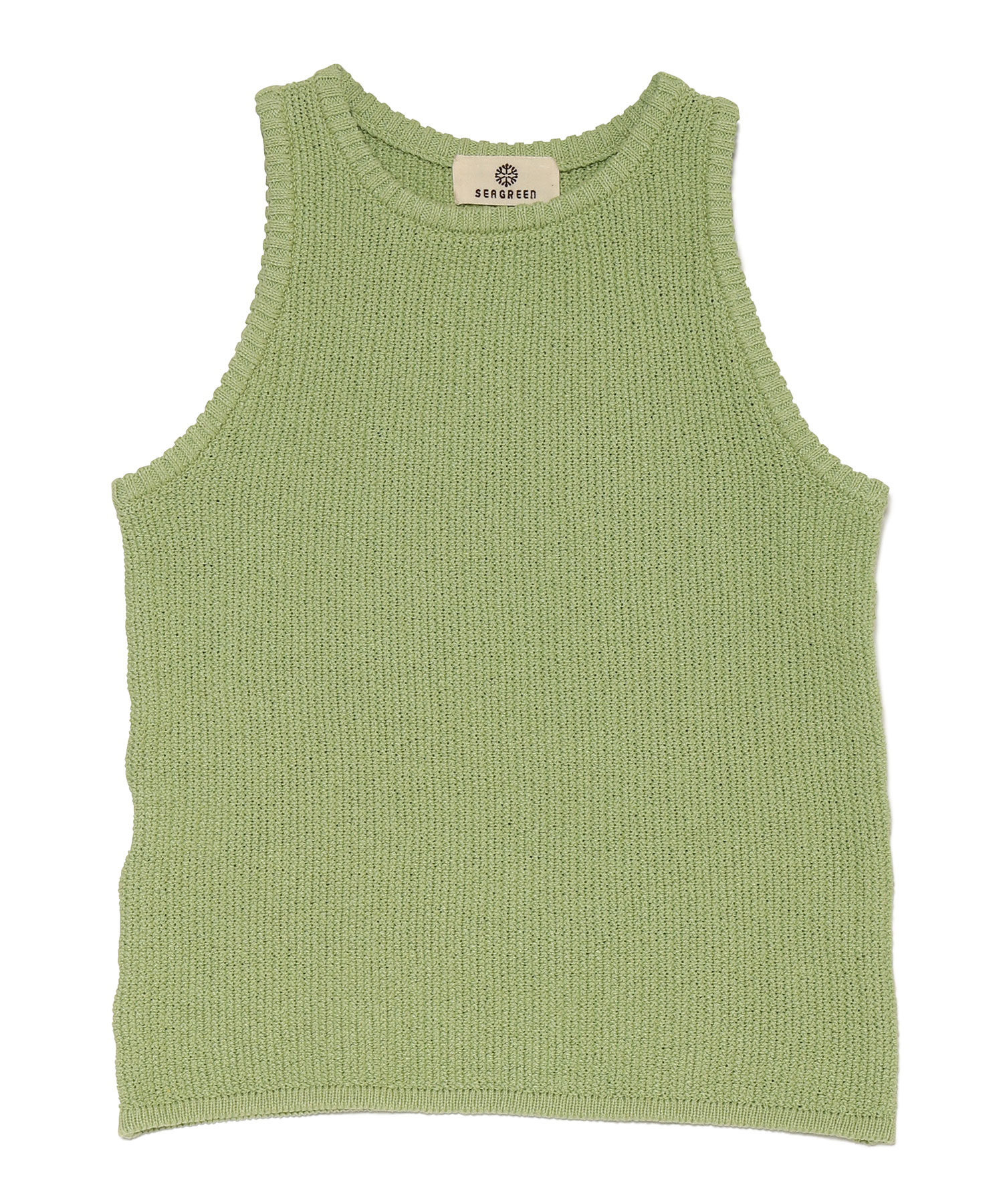 【公式】SEAGREEN (シーグリーン) MOSS STITCH KNIT VEST GREEN/30 サイズ:01,02 タンクトップ・ノースリーブ レディース