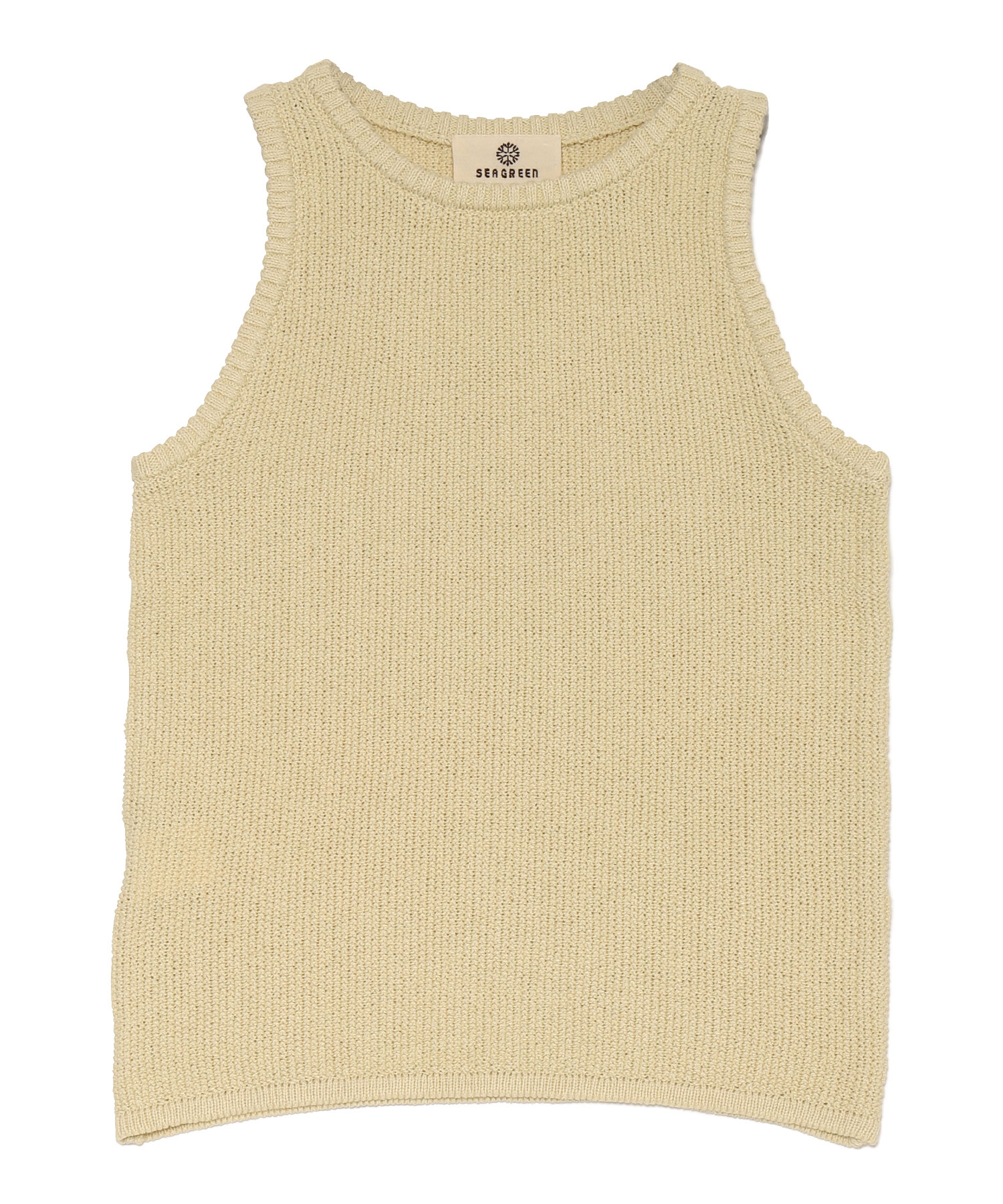 【公式】SEAGREEN (シーグリーン) MOSS STITCH KNIT VEST IVORY/15 サイズ:01,02 タンクトップ・ノースリーブ レディース