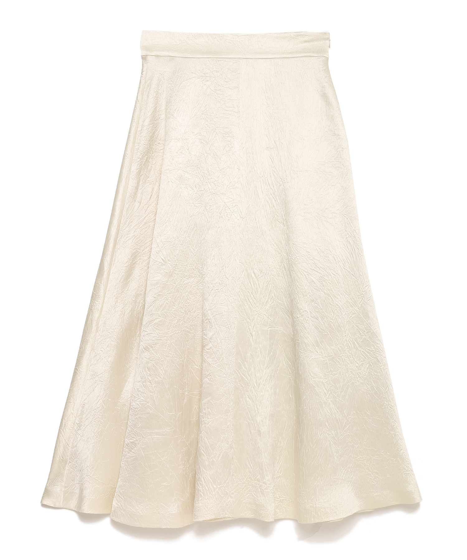 Uhr (ウーア) Crushed Satin Skirt IVORY/15 サイズ:36,38 ロングスカート レディース