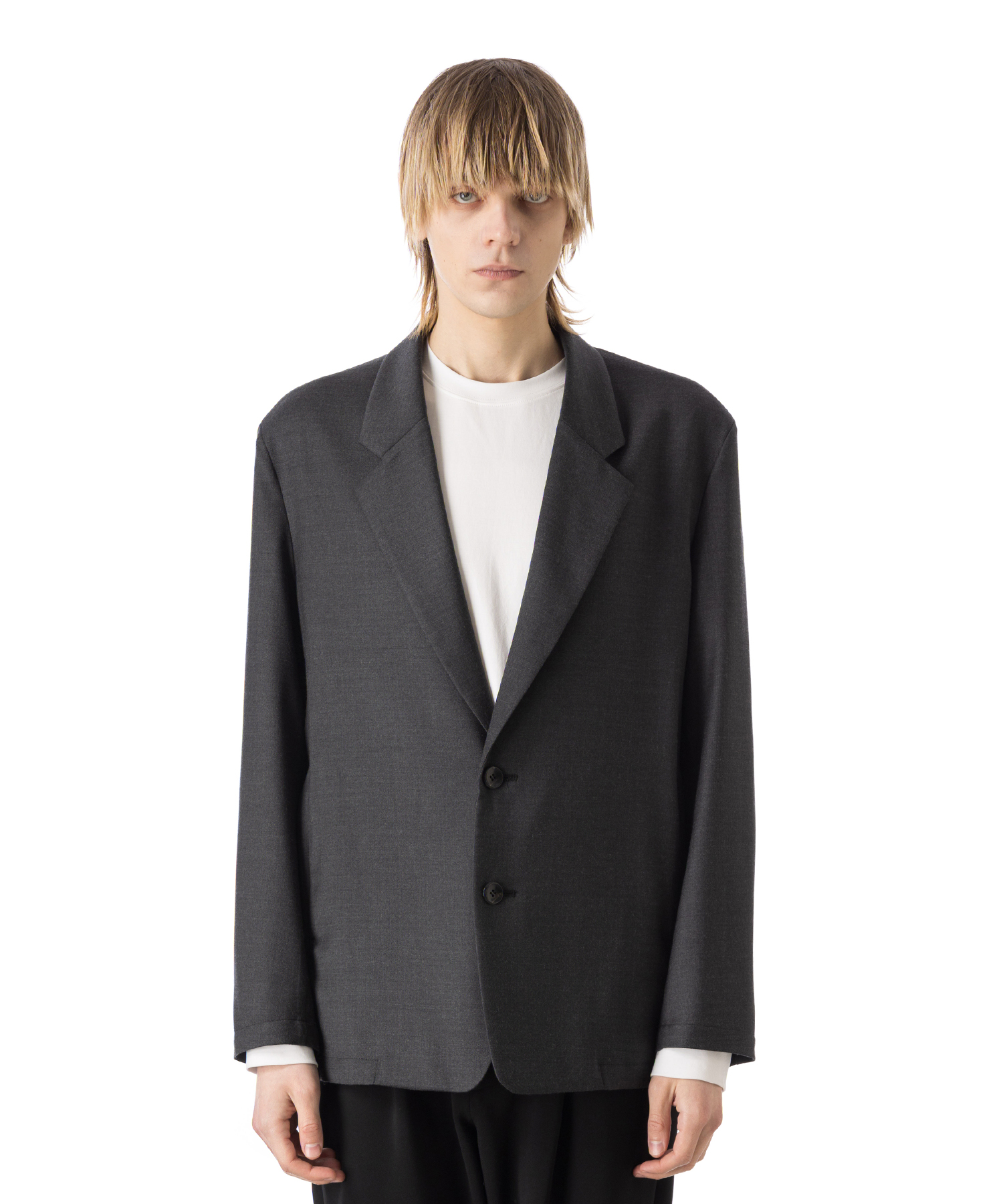 ATTACHMENT WASHABLE WO/PE STRETCH SAXONY OVERSIZED LIGHT JACKET 送料無料 D.GRAY/03 サイズ:01,02,03 ジャケット メンズ