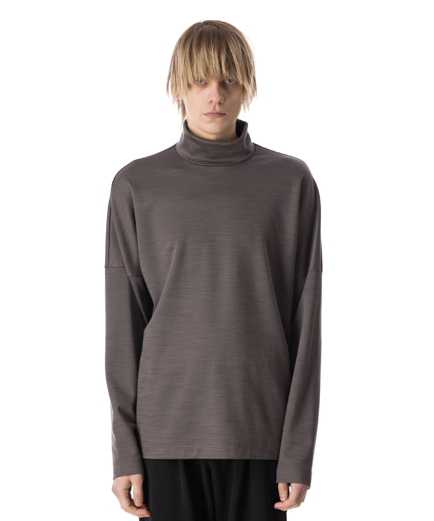 ATTACHMENT WO/NY SMOOTH OVERSIZED HIGHNECK L/S TEE GRAY/07 サイズ:01,02,03 ロングスリーブカットソー メンズ