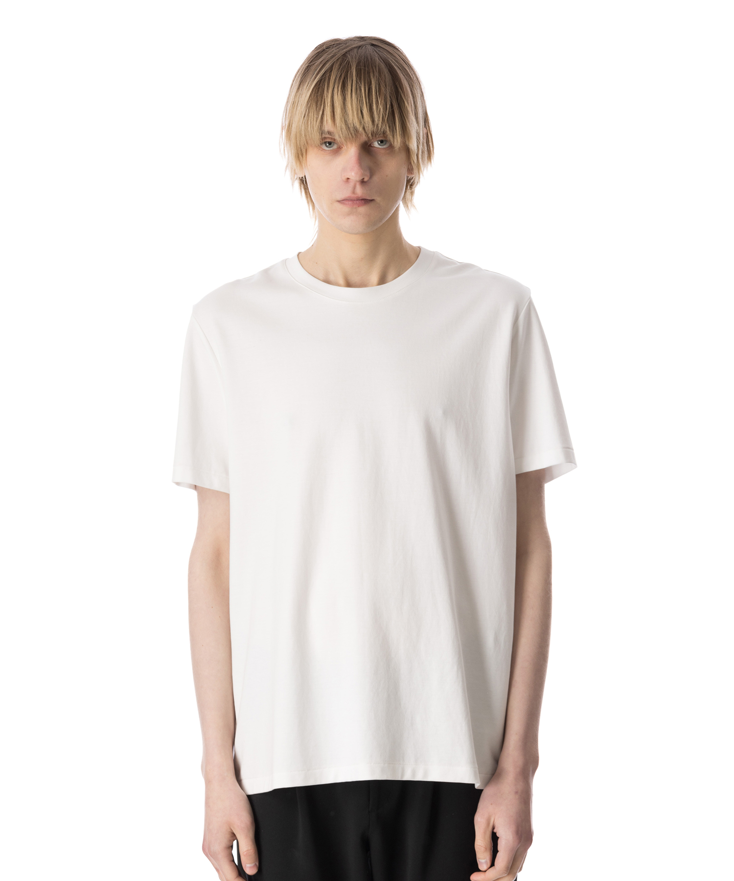 ATTACHMENT COTTON DOUBLE FACE SLIM FIT S/S TEE WHITE/10 サイズ:01,02,03,04 Tシャツ・カットソー メンズ