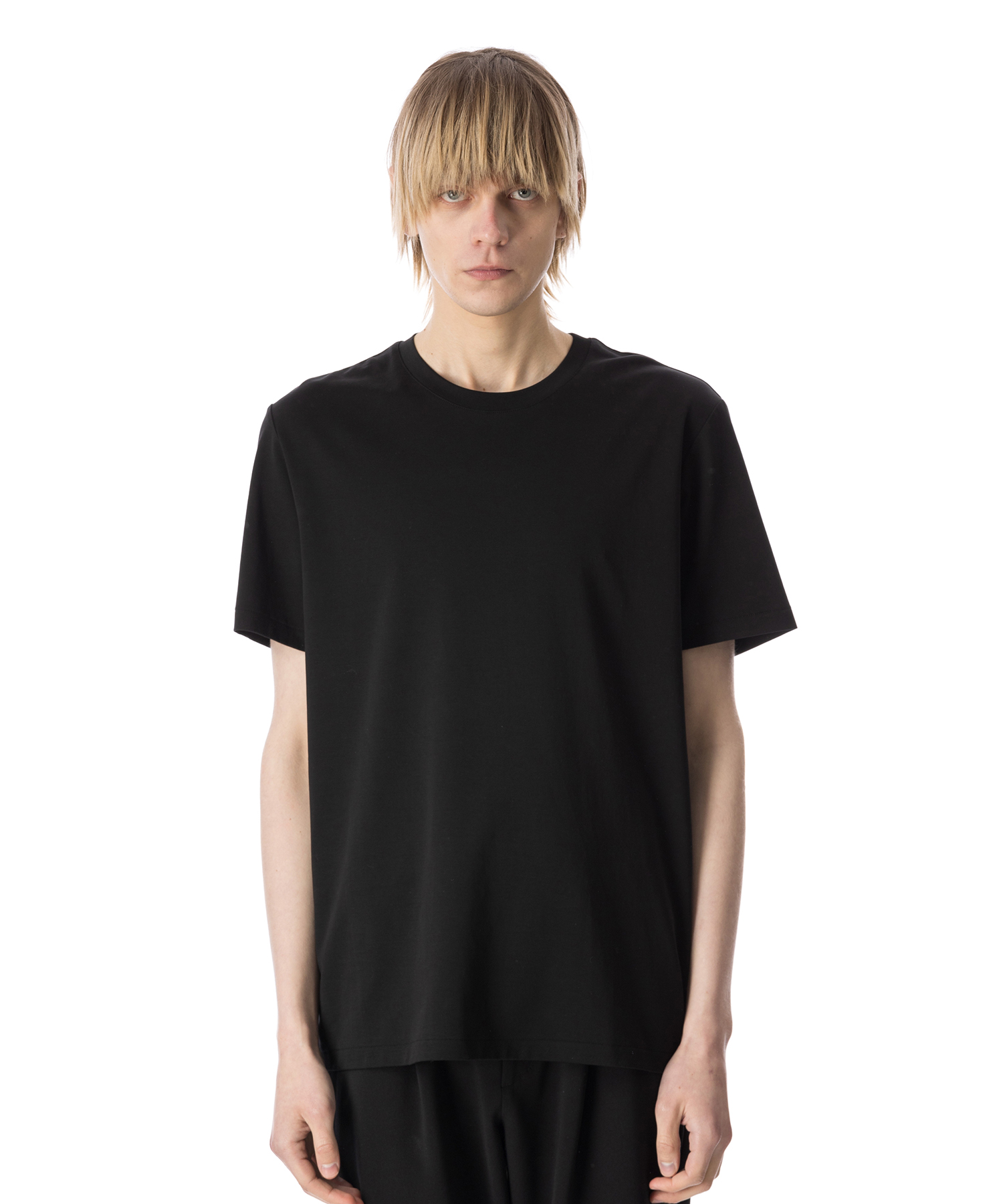 ATTACHMENT COTTON DOUBLE FACE SLIM FIT S/S TEE BLACK/01 サイズ:01,02,03,04 Tシャツ・カットソー メンズ