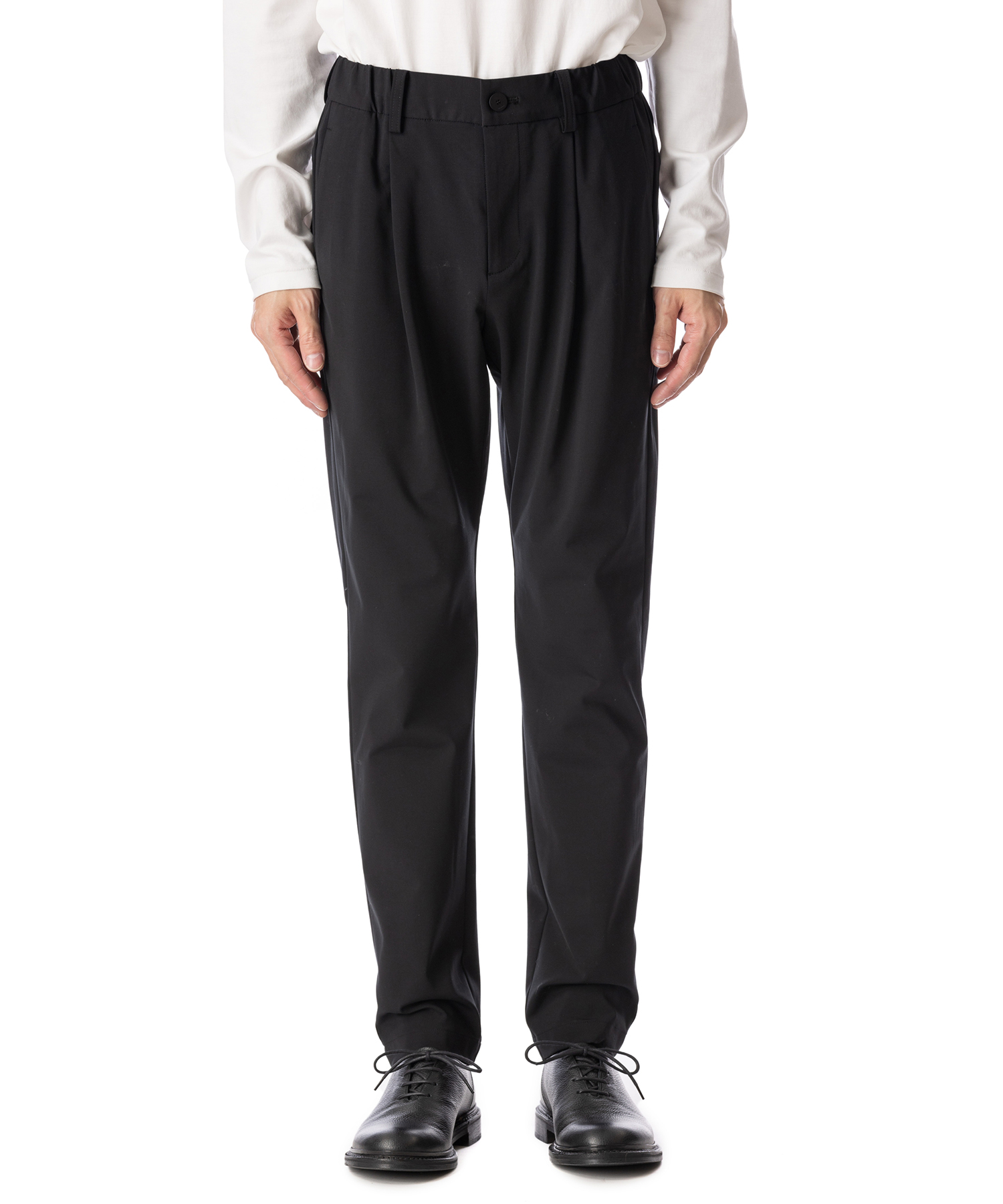 ATTACHMENT NY/CO STRETCH JERSEY REGULAR FIT EASY TROUSERS BLACK/01 サイズ:01,02,03,04 ロングパンツ メンズ