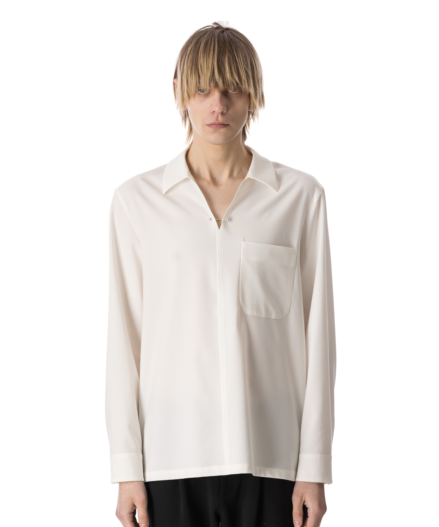 ATTACHMENT PE/RY STRETCH TROPICAL SKIPPER SHIRT 送料無料 WHITE/10 サイズ:01,02,03 シャツ・ブラウス メンズ