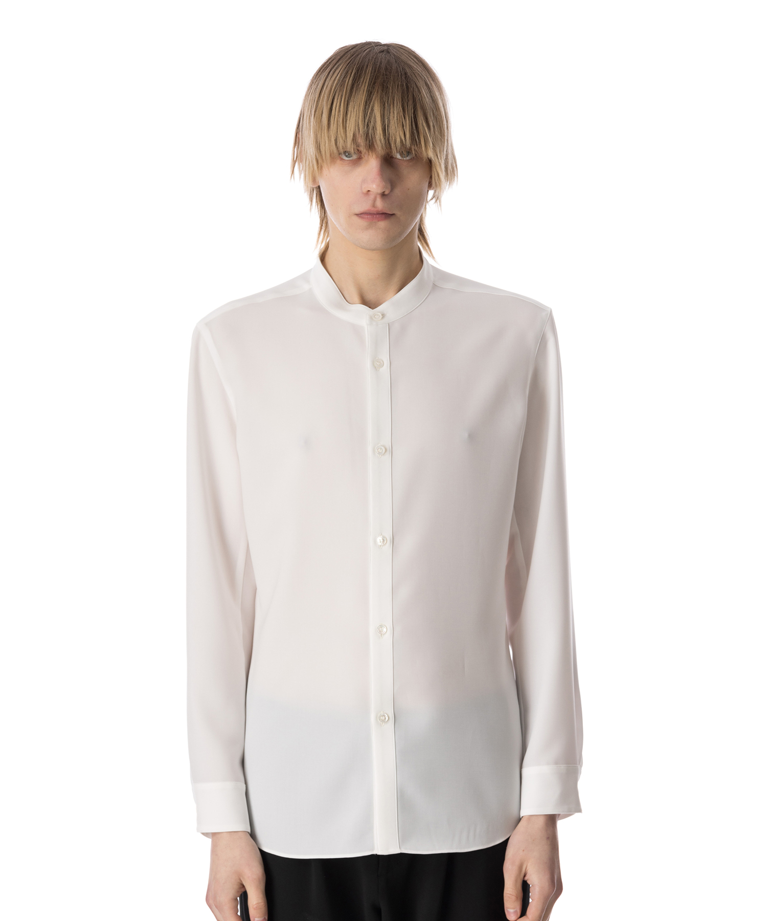 ATTACHMENT PE STRETCH VIYELLA BAND COLLAR DRESS SHIRT WHITE/10 サイズ:01,02,03 シャツ・ブラウス メンズ