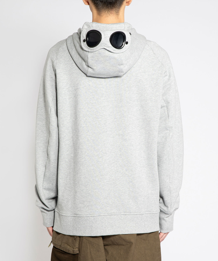 DIAGONAL RAISED FLEECE ZIPPED GOGGLE HOODIE（C.P. 