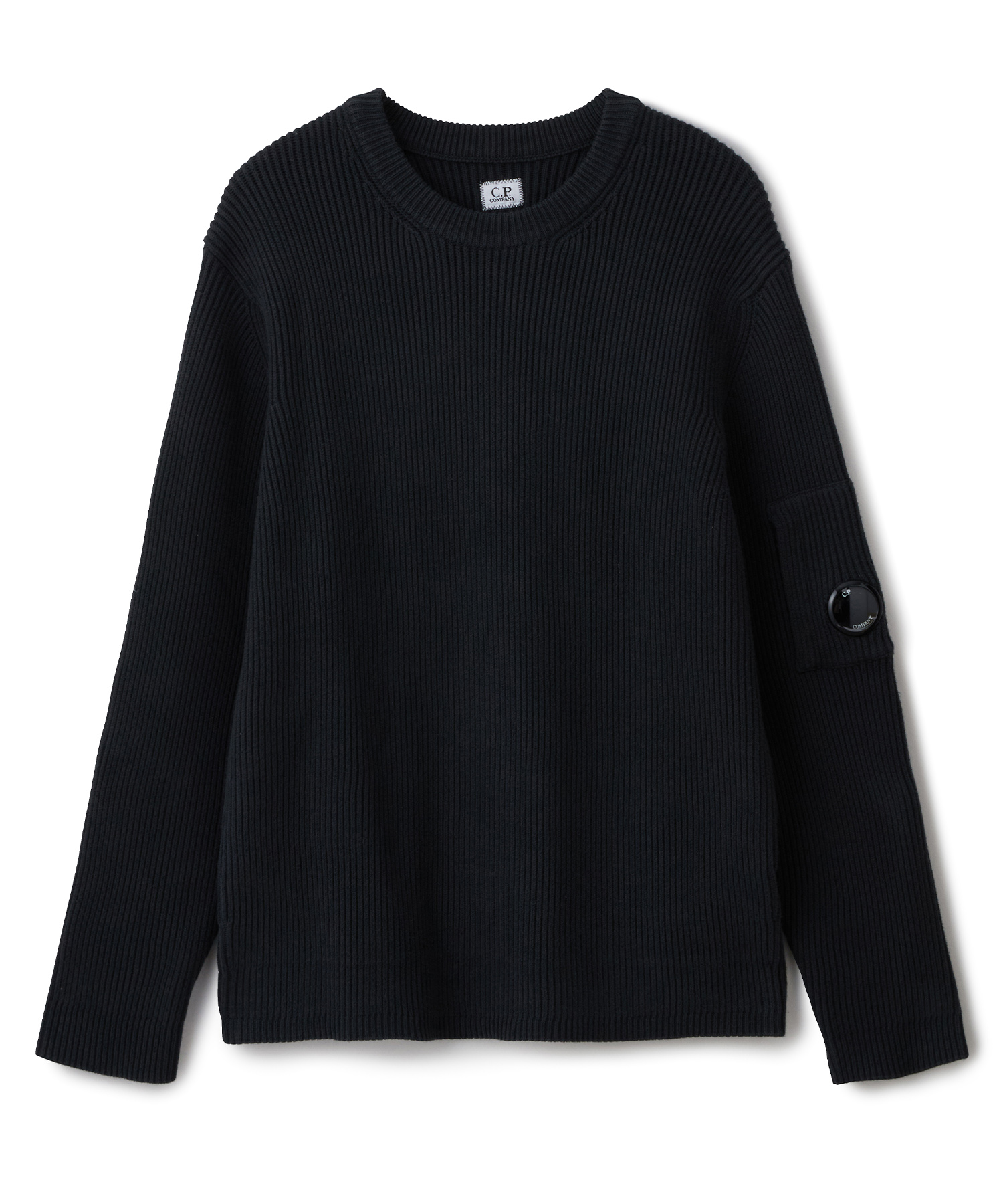 C.P. COMPANY KNITWEAR CREW NECK FULL RIB 送料無料 BLACK/01 サイズ:L,XL ニット・セーター メンズ