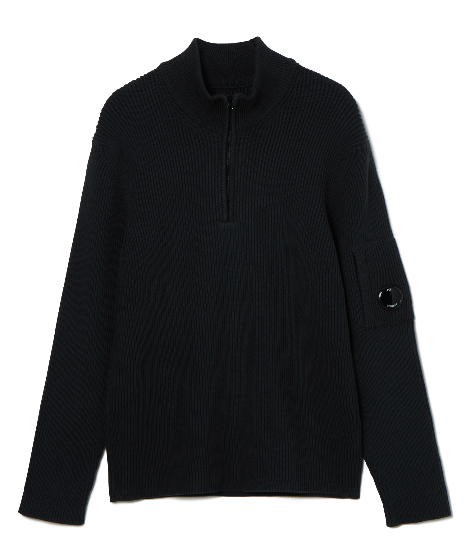 C.P. COMPANY KNITWEAR POLO COLLAR FUL RIB 送料無料 BLACK/01 サイズ:L,XL ニット・セーター メンズ