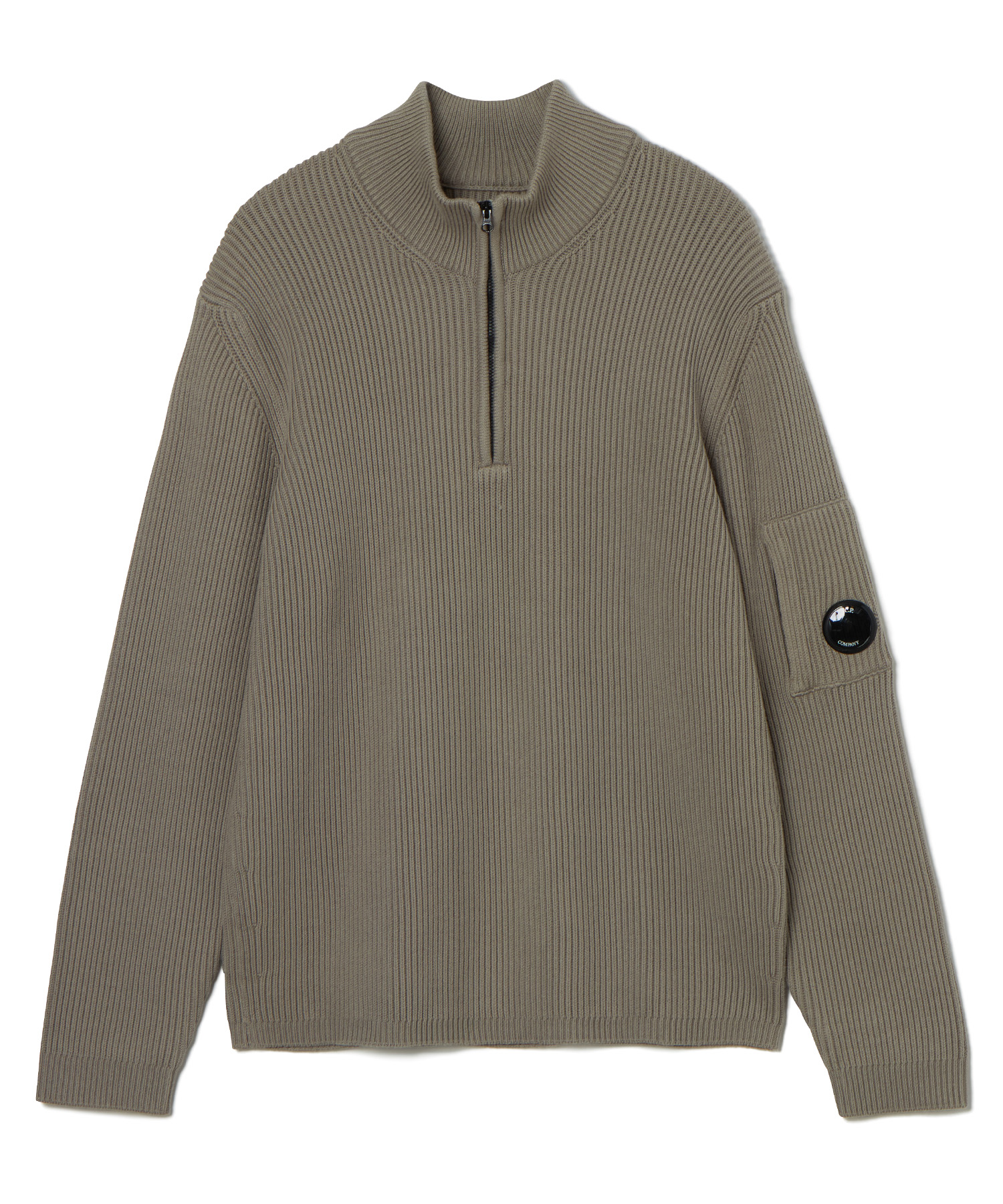 C.P. COMPANY KNITWEAR POLO COLLAR FUL RIB 送料無料 KHAKI/35 サイズ:L,XL ニット・セーター メンズ