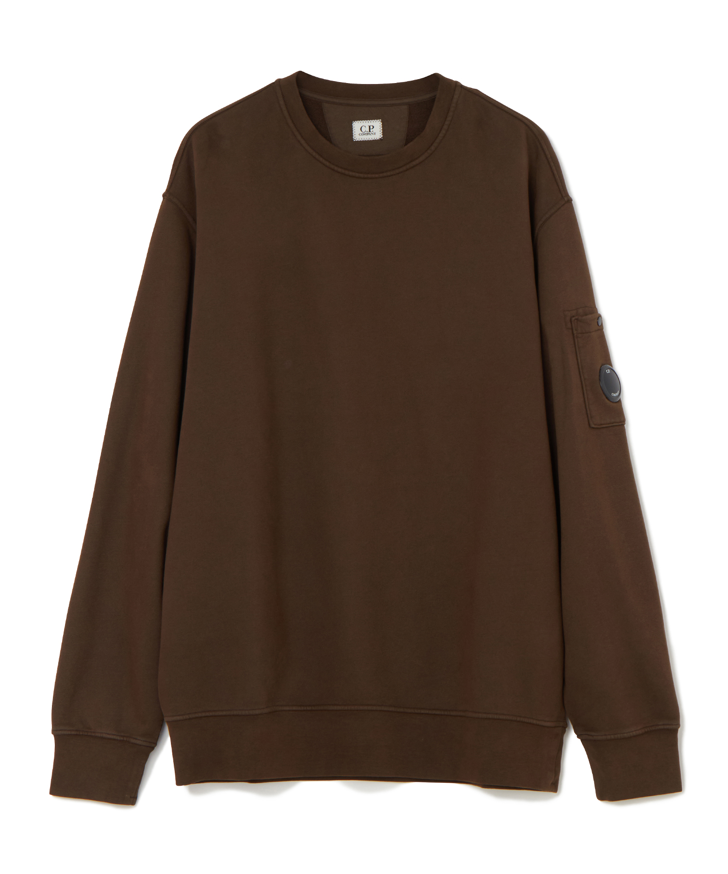 C.P. COMPANY CREW NECK BRSD EMRZD DGNL FLEECE 送料無料 D.GREEN/31 サイズ:L,XL パーカー・スウェット メンズ