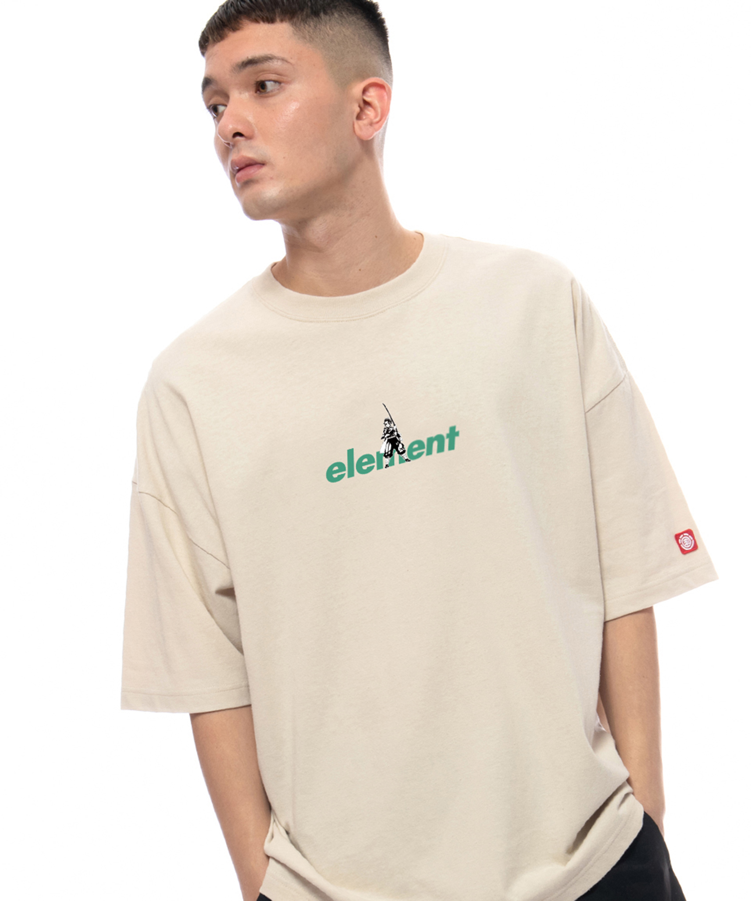 ELEMENT (エレメント) ELEMENT メンズ 【鬼滅の刃】 KIMETSU TANJIRO SS Ｔシャツ 【2021年夏モデル】 BEIGE/27 サイズ:S,M,L,XL Tシャツ・カットソー メンズ