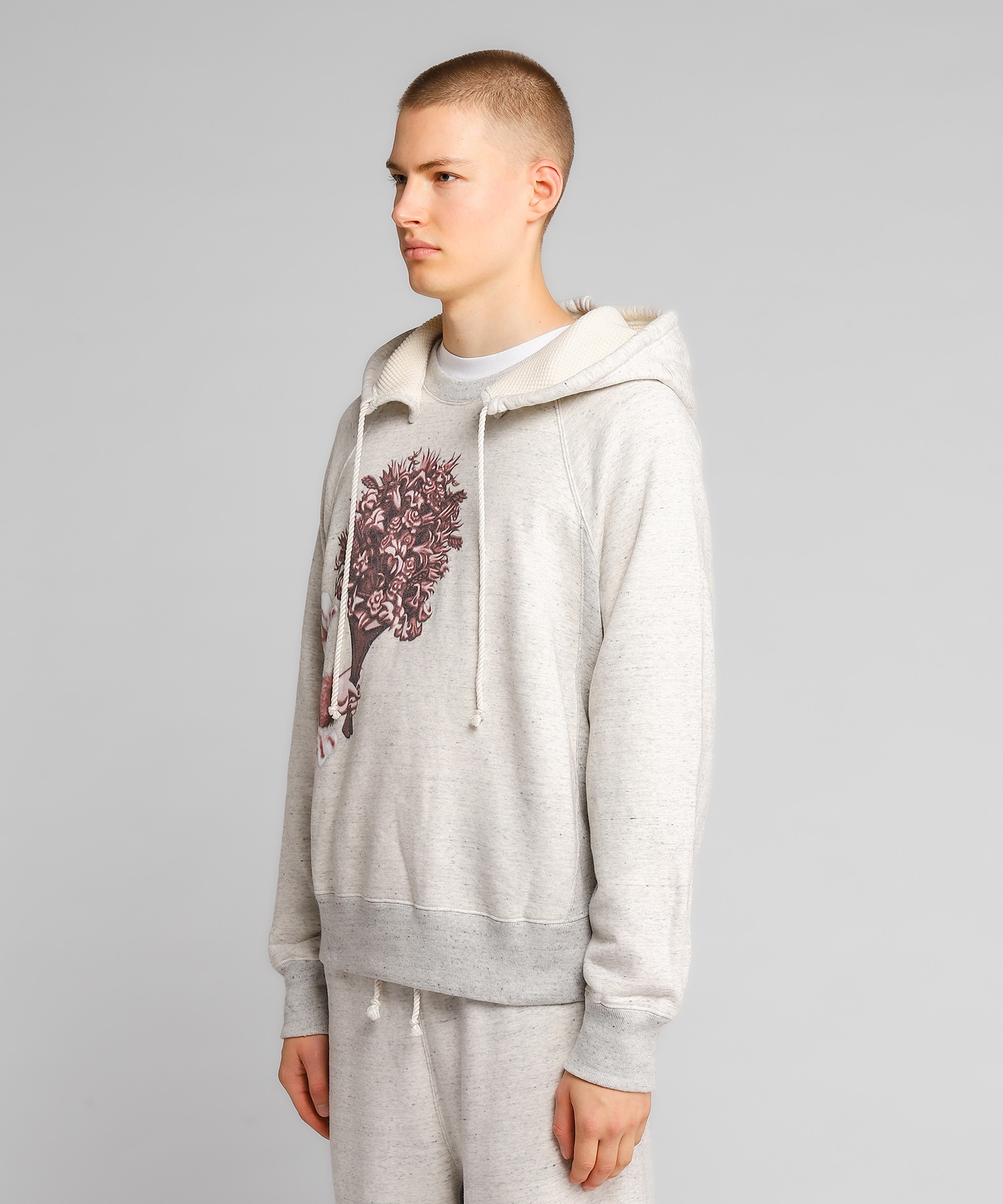 Hoodie with flowers on on sale sleeves