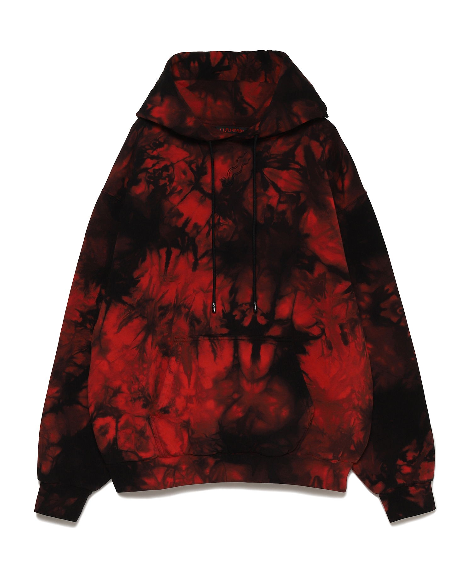 LU'U DAN UNISEX BLEACHED INK HOODIE RED/60 サイズ:S,M パーカー・スウェット メンズ