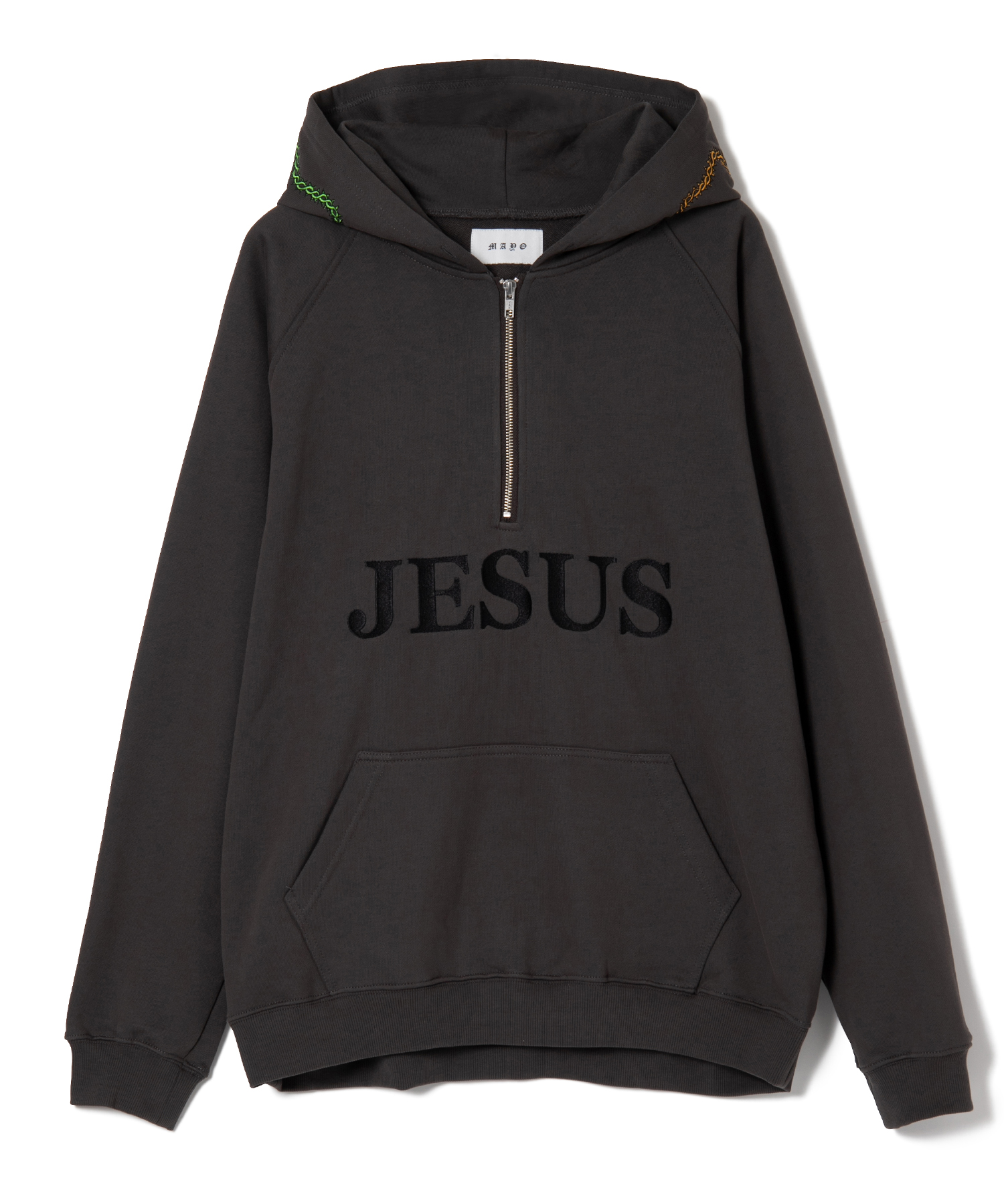 MAYO JESUS Embroidery Half zip Hoodie（MAYO）｜TATRAS CONCEPT