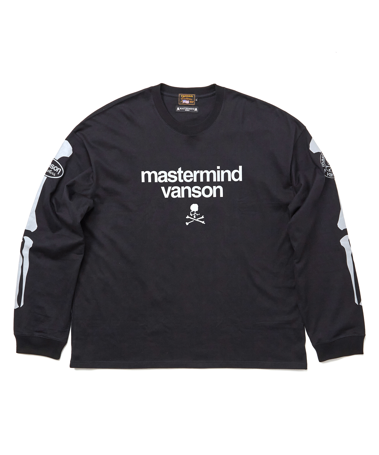 mastermind (マスターマインド) MASTERMIND×VANSON BONE L/S TEE BLACK/01 サイズ:S,M,L,XL ロングスリーブカットソー メンズ