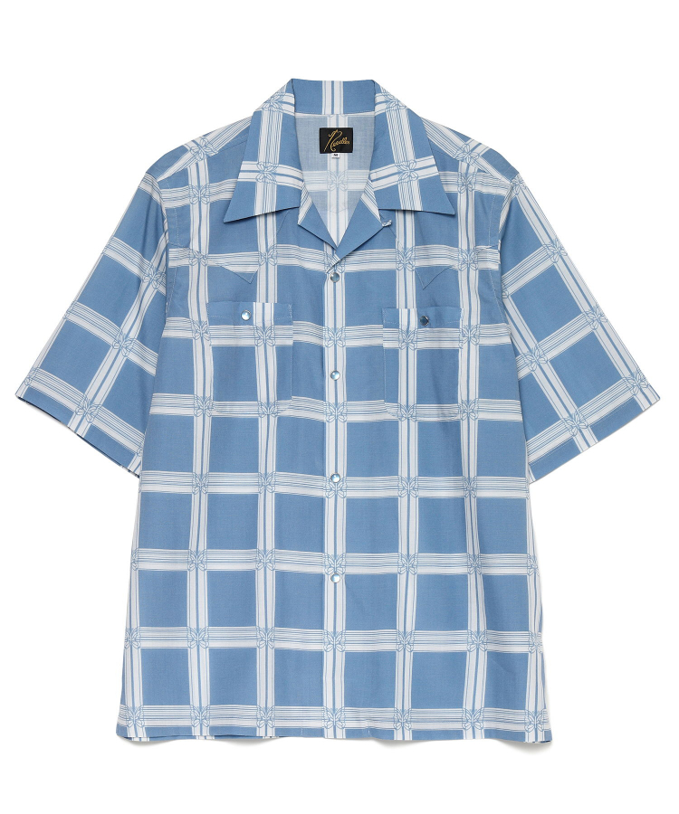 S/S Cowboy One-Up Shirt - R/C Lawn Cloth / Papillon Plaid（NEEDLES ...