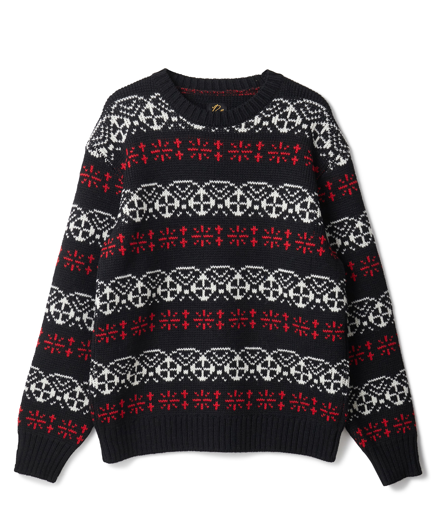 NEEDLES (ニードルズ) Crew Neck Sweater - Nordic BLACK/01 サイズ:M,L ニット・セーター メンズ