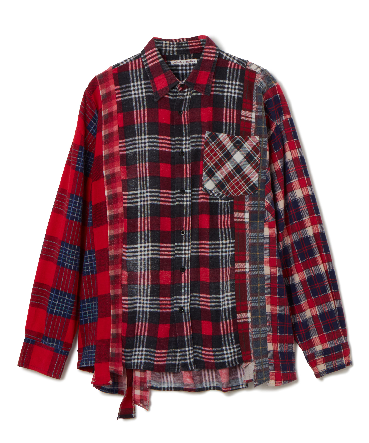 NEEDLES(ニードルズ) Flannel Shirt -> 7 Cuts Wide Shirt ・古着のネルシャツを解体し、7つのパーツに再構築した7 Cuts Shirt。 ・柄の異なる1