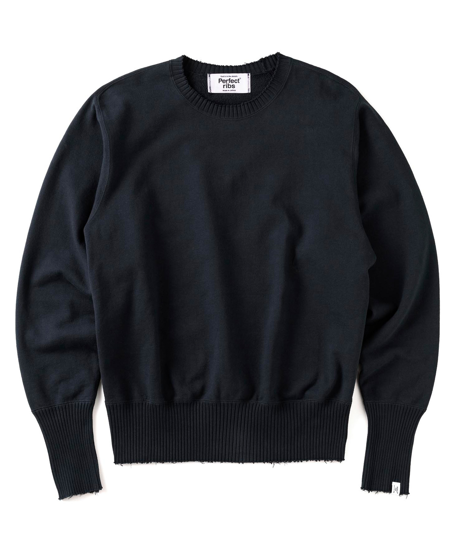 Perfect ribs Strange Sleeve Crew Neck Sweat Shirts 送料無料 BLACK/01 サイズ:M,L,XL パーカー・スウェット メンズ