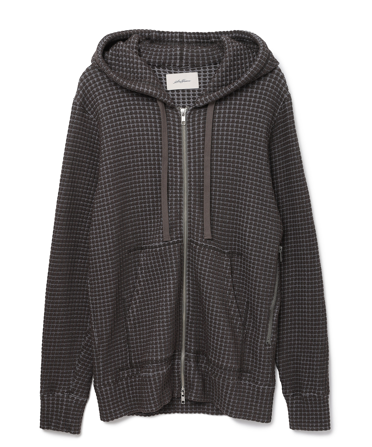 【公式】SEAGREEN (シーグリーン) BIG WAFFLE Hoodie CHARCOAL/13 サイズ:01,02,03,04,05 パーカー・スウェット メンズ