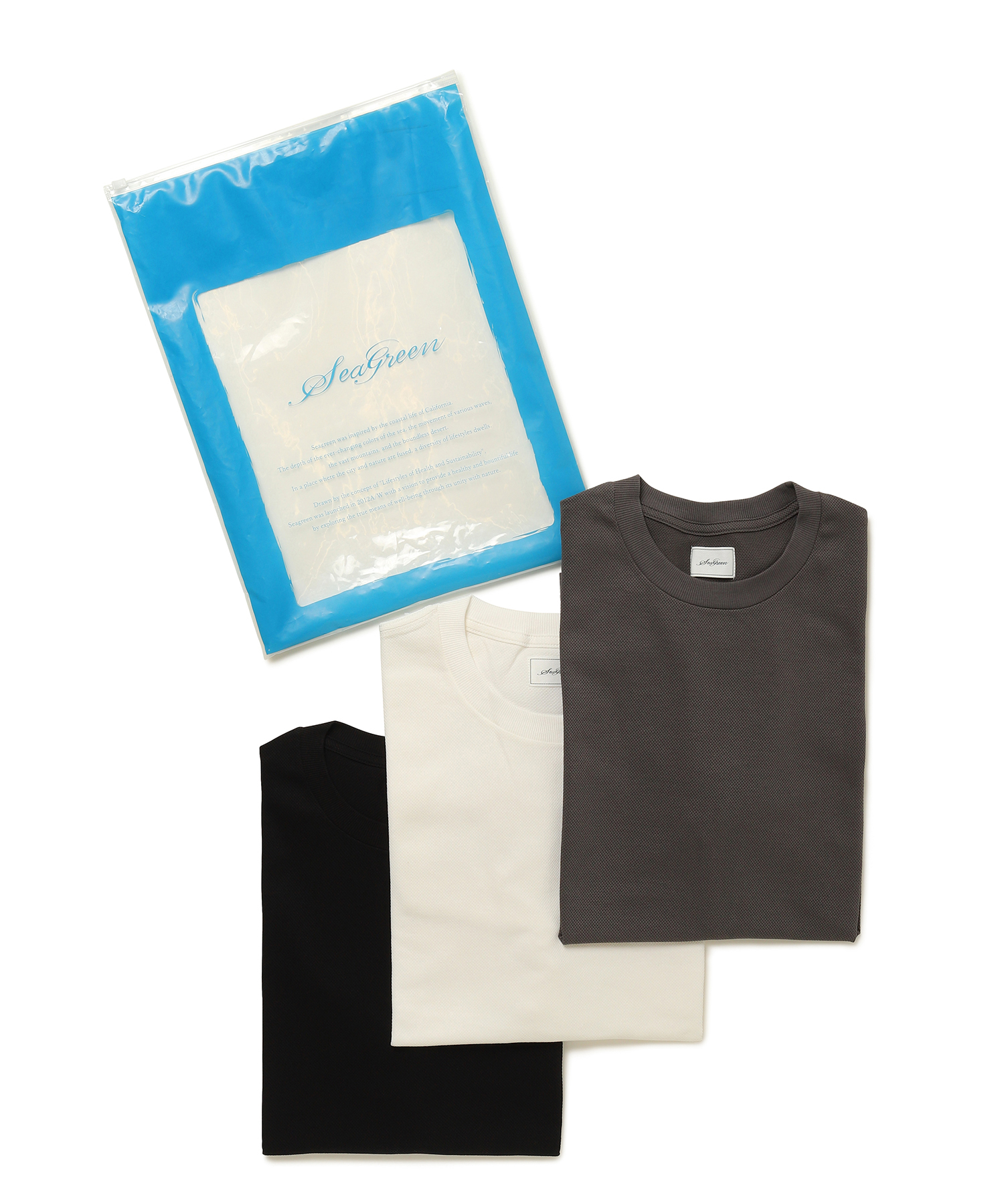 【公式】SEAGREEN (シーグリーン) 3PACK T-SHIRTS BLACK/WHITE/GRAY サイズ:01,02,03,04 Tシャツ・カットソー メンズ