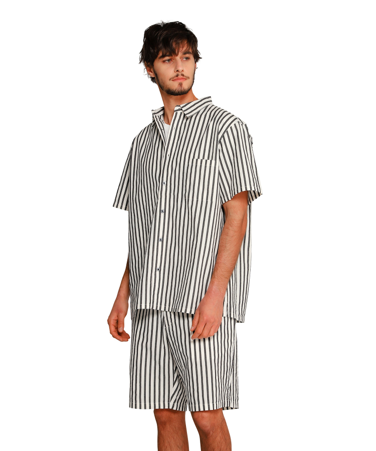 COTTON WASHER STRIPE SHIRT（Seagreen）｜TATRAS CONCEPT STORE