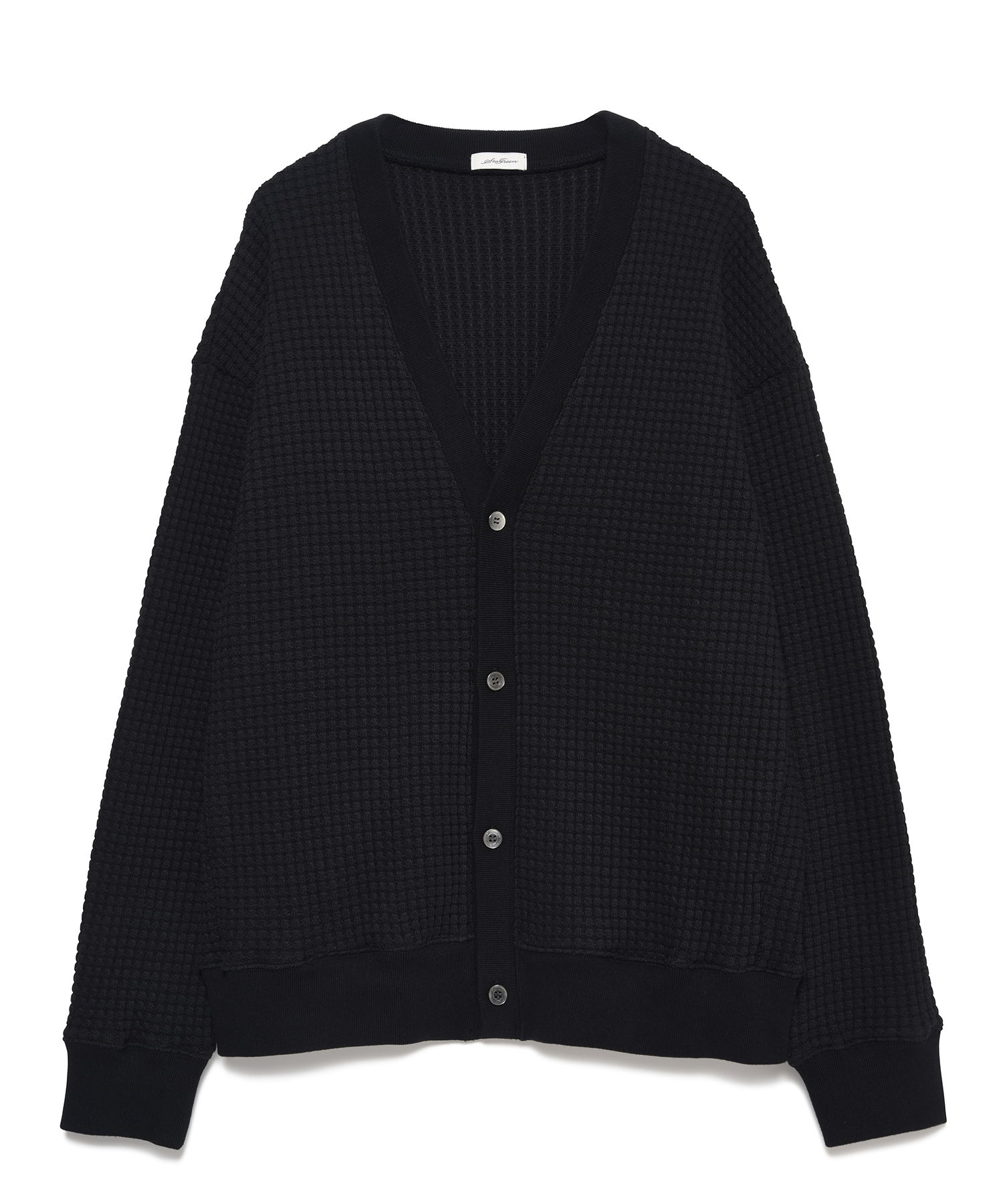 【公式】SEAGREEN (シーグリーン) BIG WAFFLE CARDIGAN BLACK/01 サイズ:01,02,03,04 カーディガン メンズ