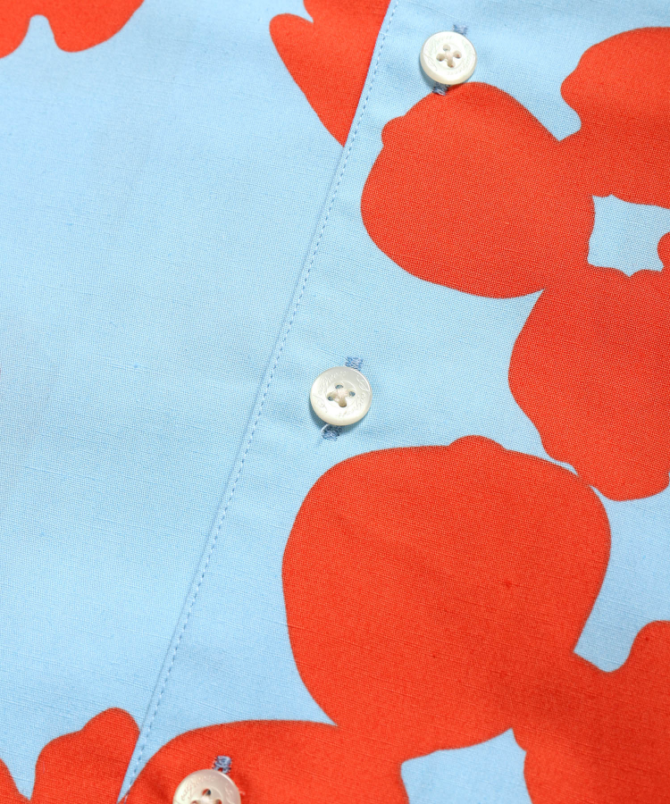 POPPY PRINT WEATHER CLOTH S/S SHIRT（Seagreen）｜TATRAS CONCEPT