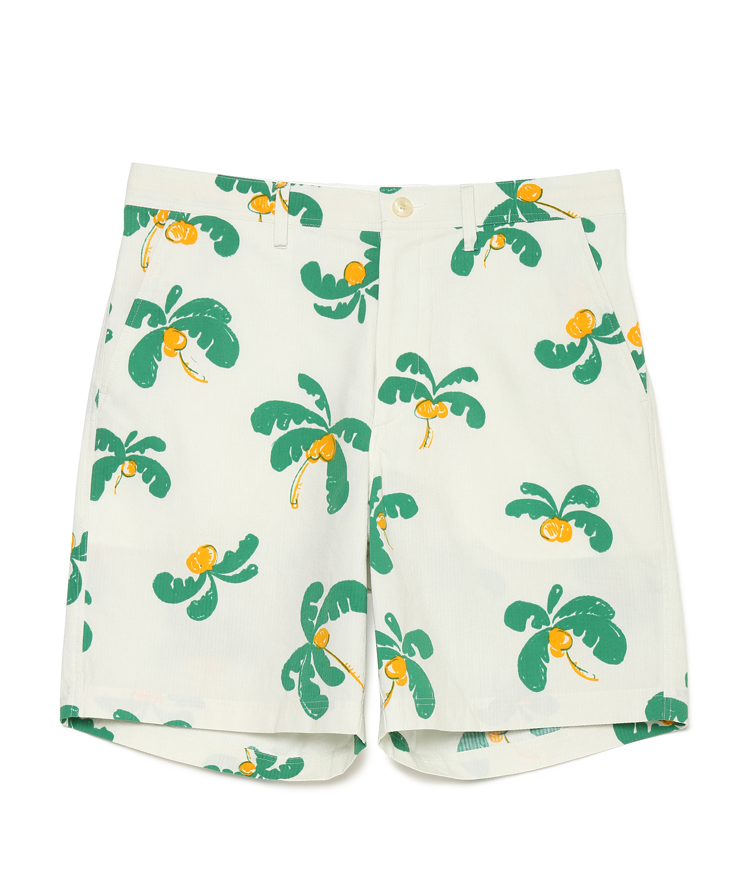 【公式】SEAGREEN (シーグリーン) PALM TREE SEERSUCKER SHORTS GREEN/30 サイズ:01,02,03,04 ショートパンツ メンズ