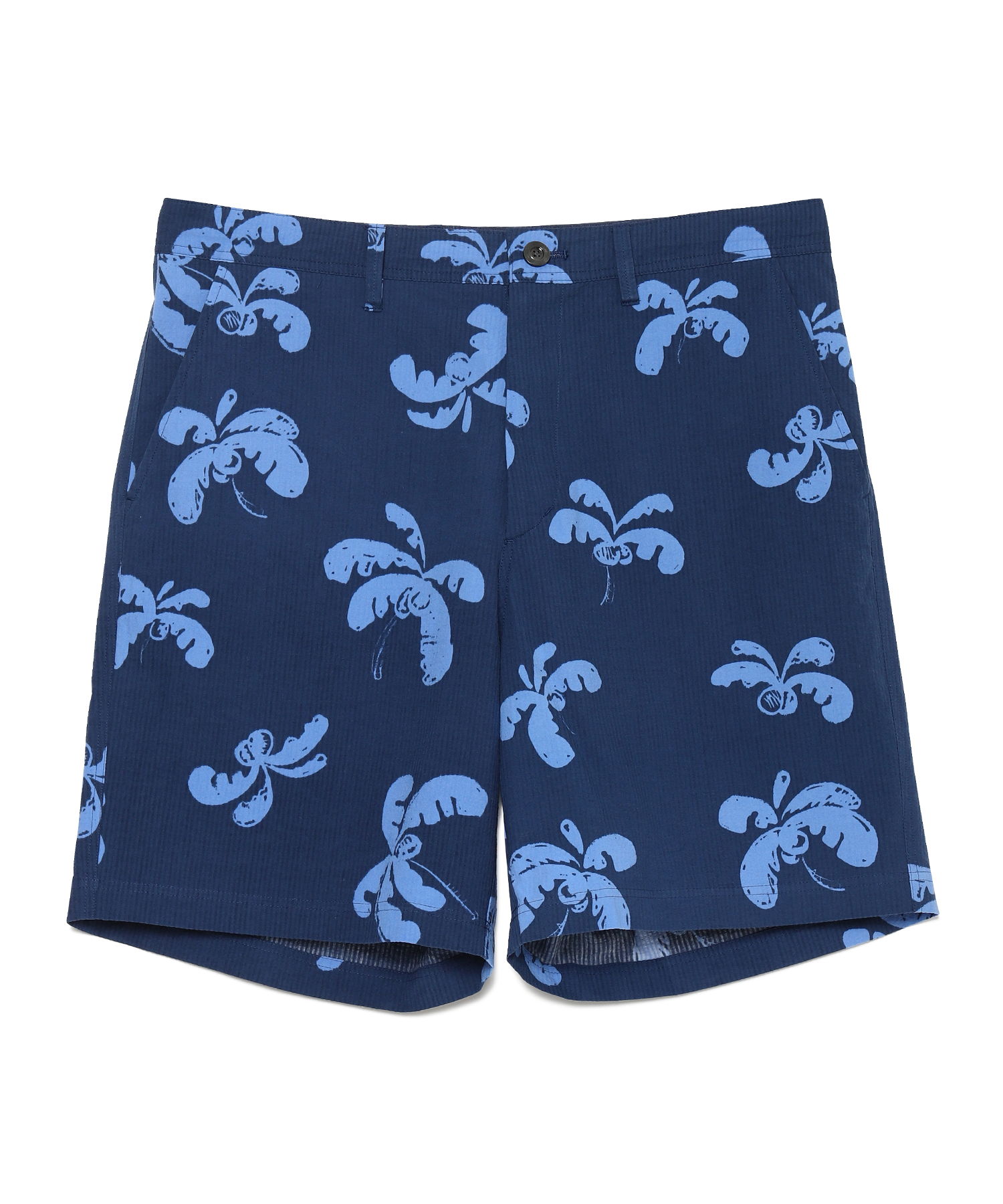 【公式】SEAGREEN (シーグリーン) PALM TREE SEERSUCKER SHORTS NAVY/40 サイズ:01,02,03,04 ショートパンツ メンズ