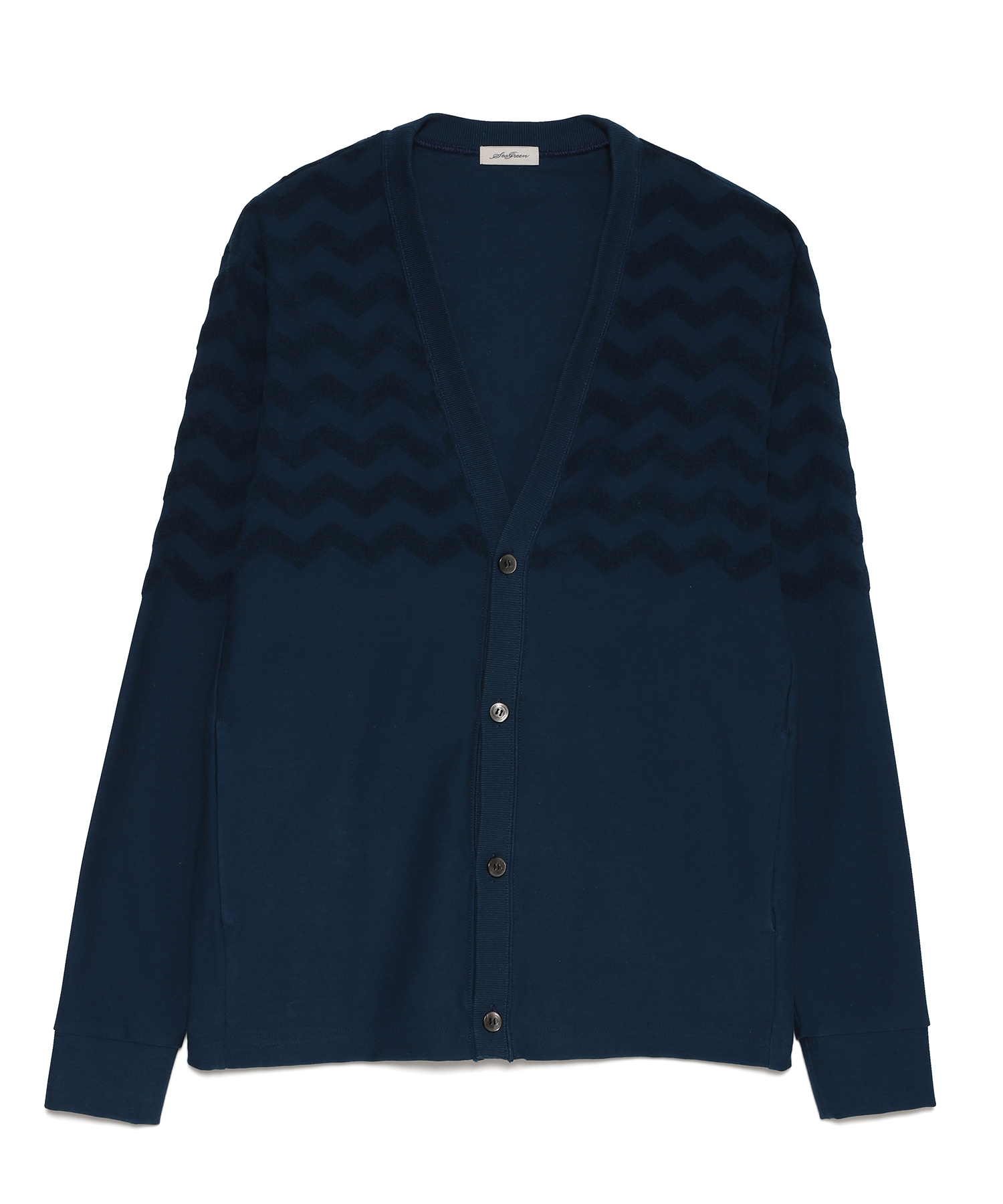 【公式】SEAGREEN (シーグリーン) WAVE PILE CARDIGAN NAVY/40 サイズ:01,02,03,04 カーディガン メンズ