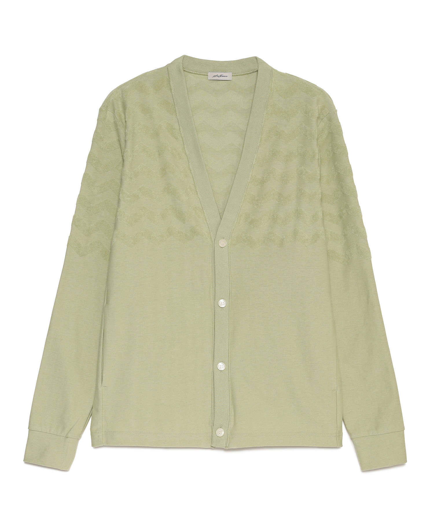 【公式】SEAGREEN (シーグリーン) WAVE PILE CARDIGAN GREEN/30 サイズ:01,02,03,04 カーディガン メンズ