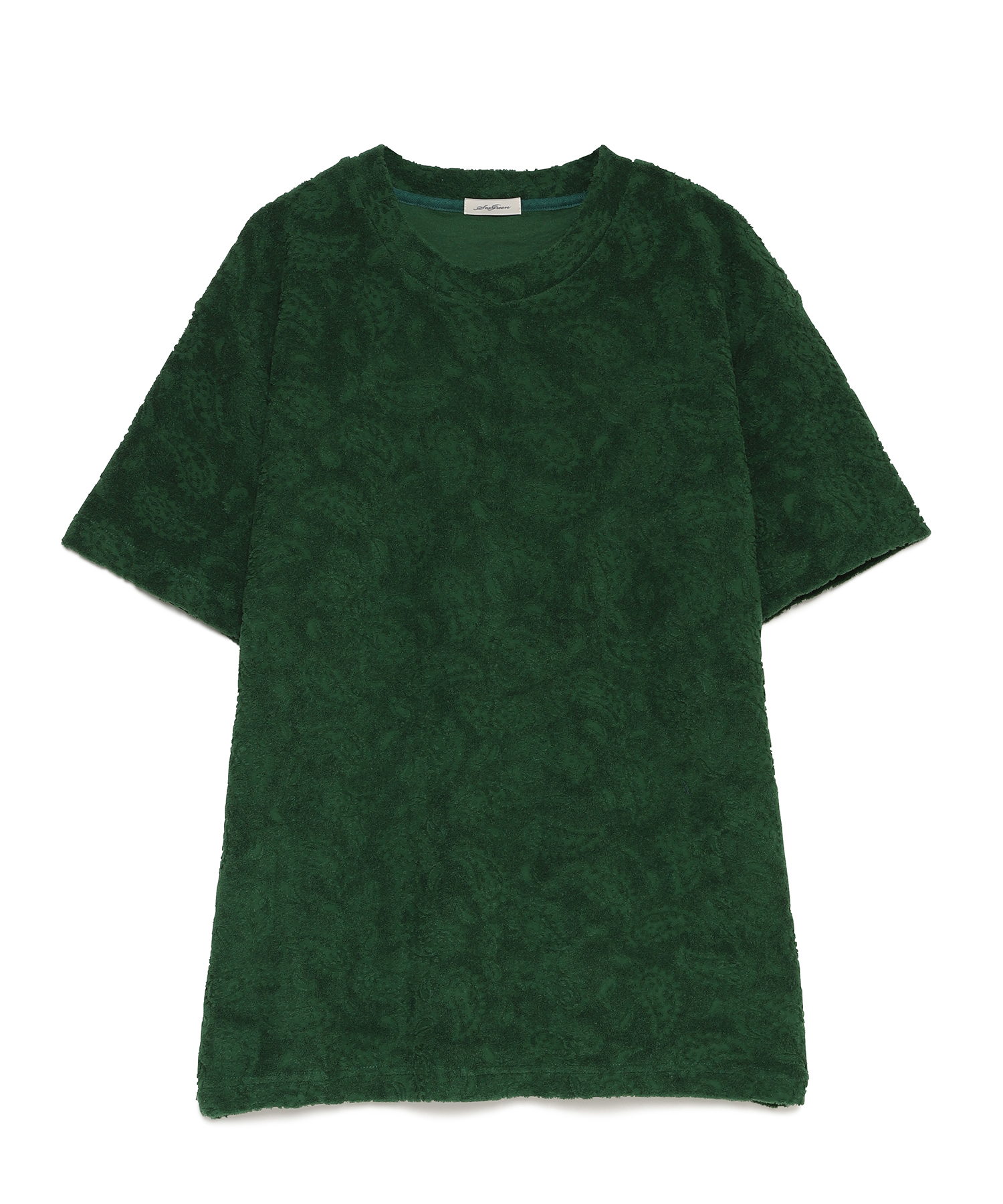 【公式】SEAGREEN (シーグリーン) PAISLEY PILE T-SHIRT GREEN/30 サイズ:01,02,03,04 Tシャツ・カットソー メンズ