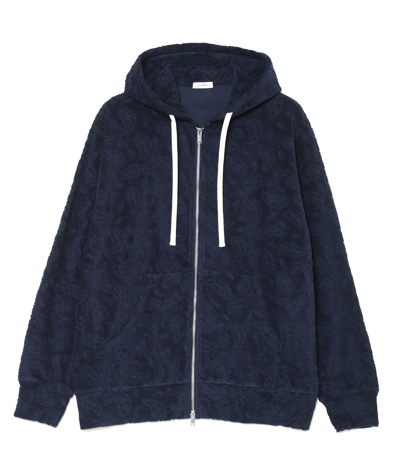 【公式】SEAGREEN (シーグリーン) PAISLEY PILE HOODIE NAVY/40 サイズ:01,02,03,04 パーカー・スウェット メンズ