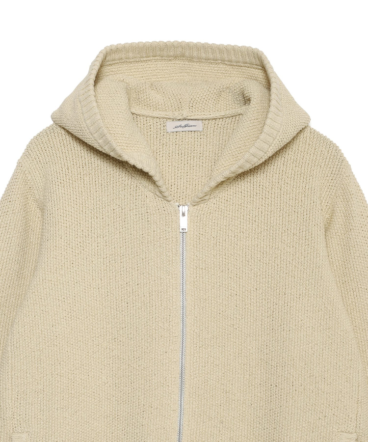 MOSS STITCH KNIT HOODIE（Seagreen）｜TATRAS CONCEPT