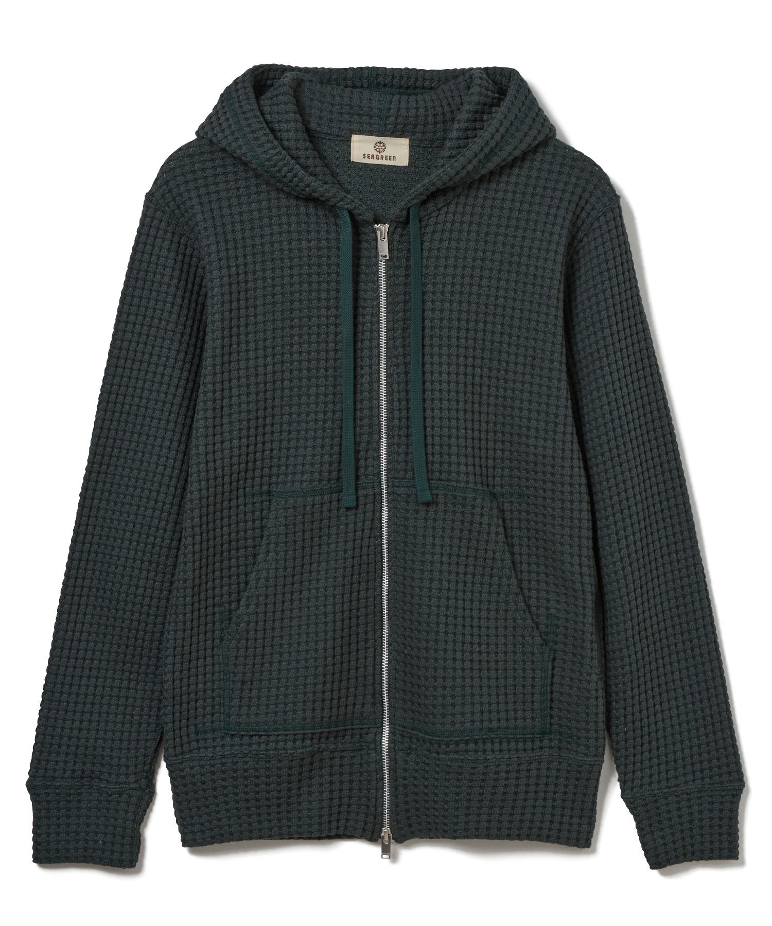 【公式】SEAGREEN (シーグリーン) BIG WAFFLE HOODIE D.GREEN/31 サイズ:01,02,03,04 パーカー・スウェット メンズ