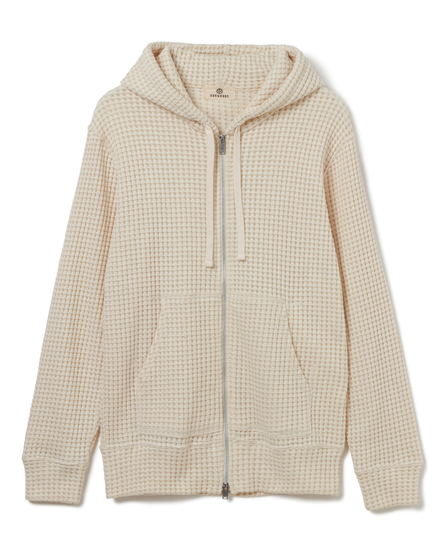 【公式】SEAGREEN (シーグリーン) BIG WAFFLE HOODIE CREAM/18 サイズ:01,02,03,04 パーカー・スウェット メンズ