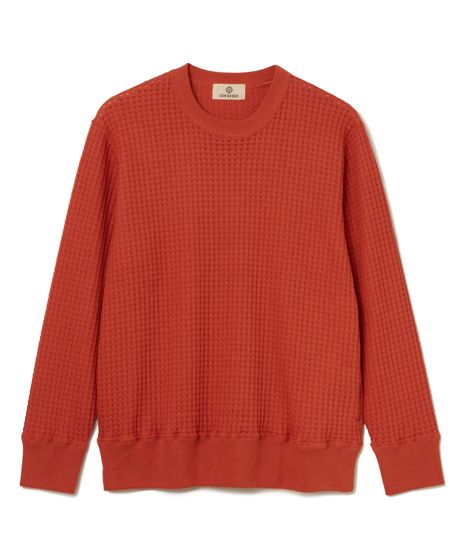 【公式】SEAGREEN (シーグリーン) BIG WAFFLE PULLOVER ORANGE/71 サイズ:01,02,03,04 パーカー・スウェット メンズ