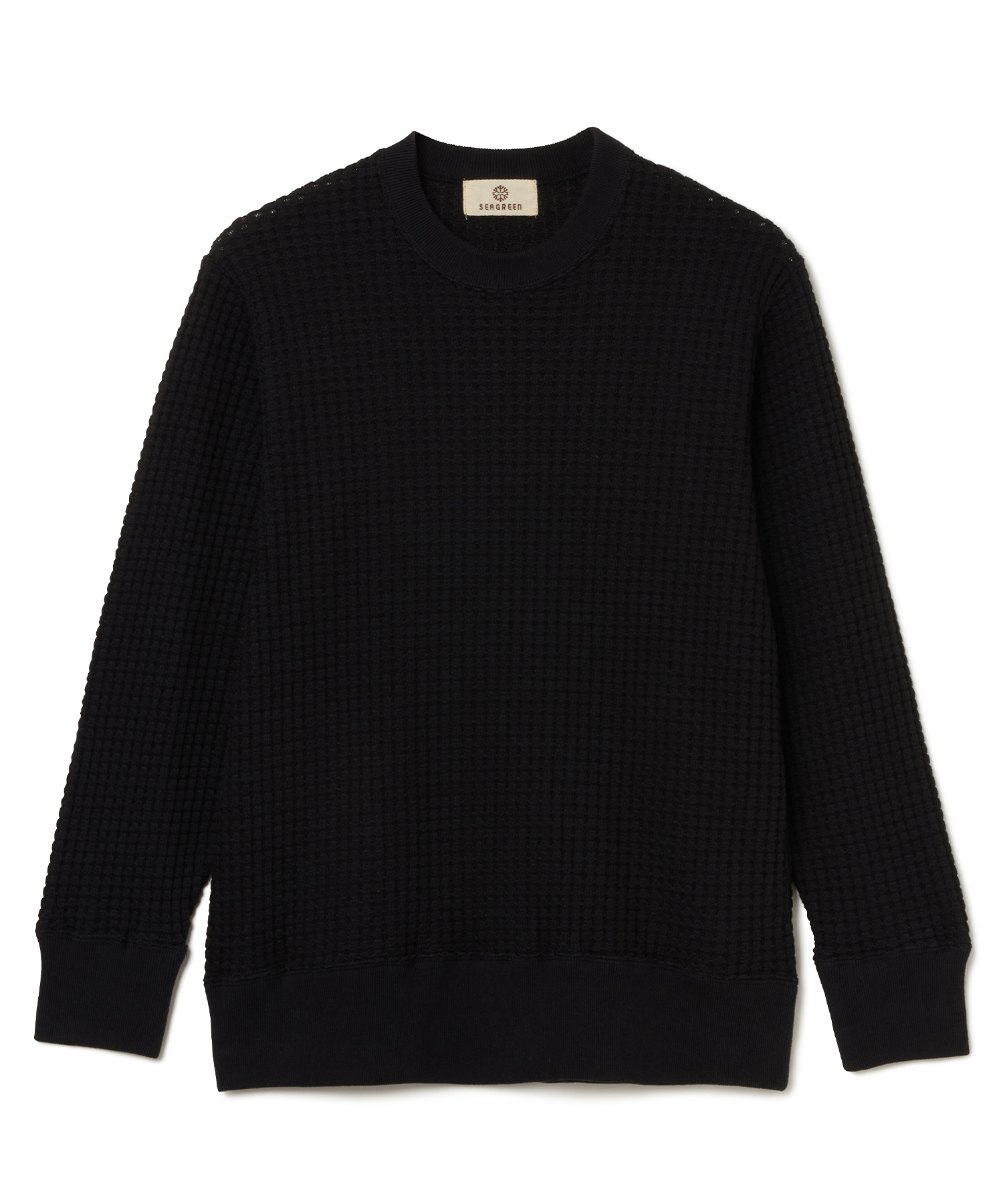 【公式】SEAGREEN (シーグリーン) BIG WAFFLE PULLOVER BLACK/01 サイズ:01,02,03,04 パーカー・スウェット メンズ