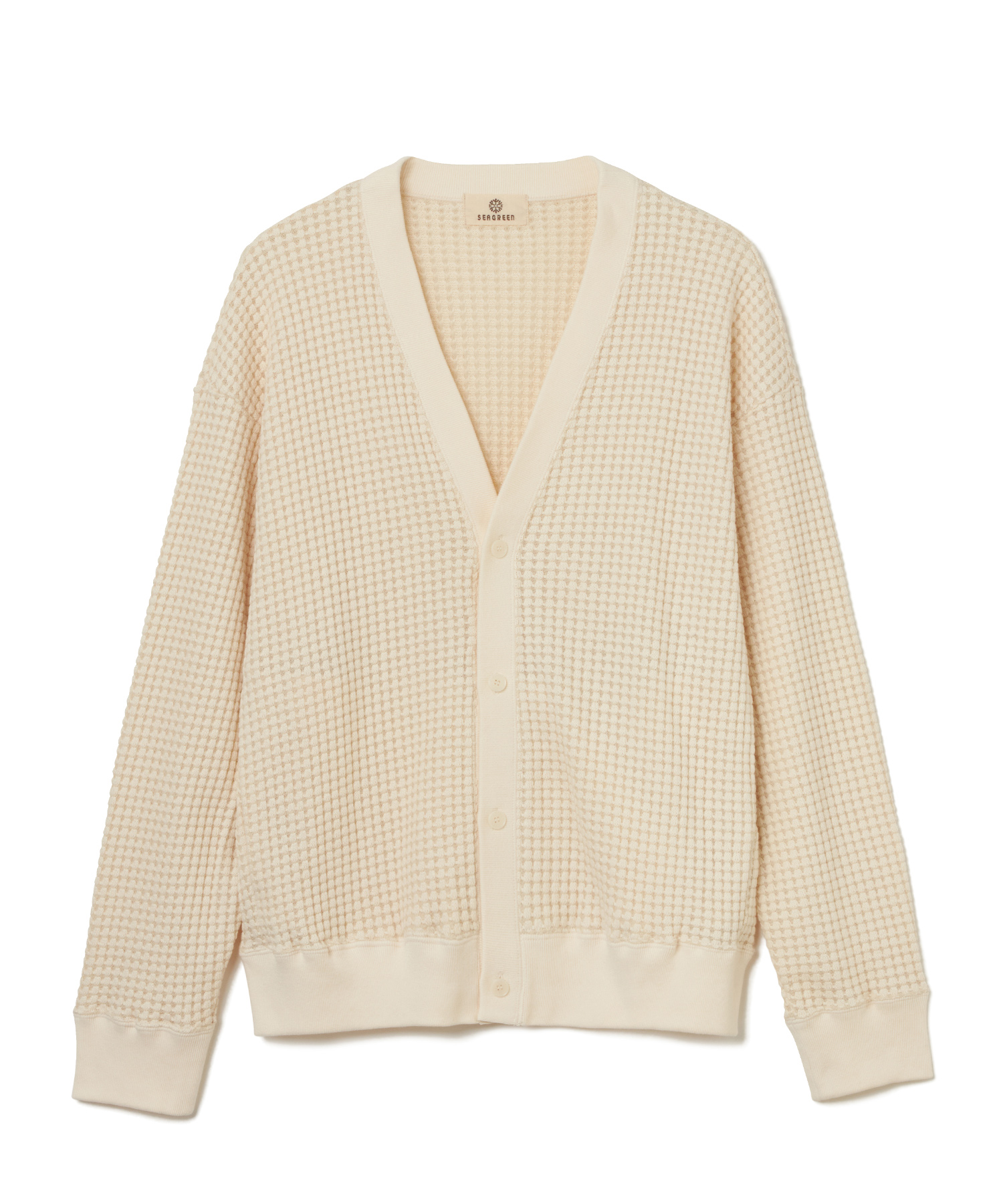 【公式】SEAGREEN (シーグリーン) BIG WAFFLE CARDIGAN CREAM/18 サイズ:02,03,04 カーディガン メンズ