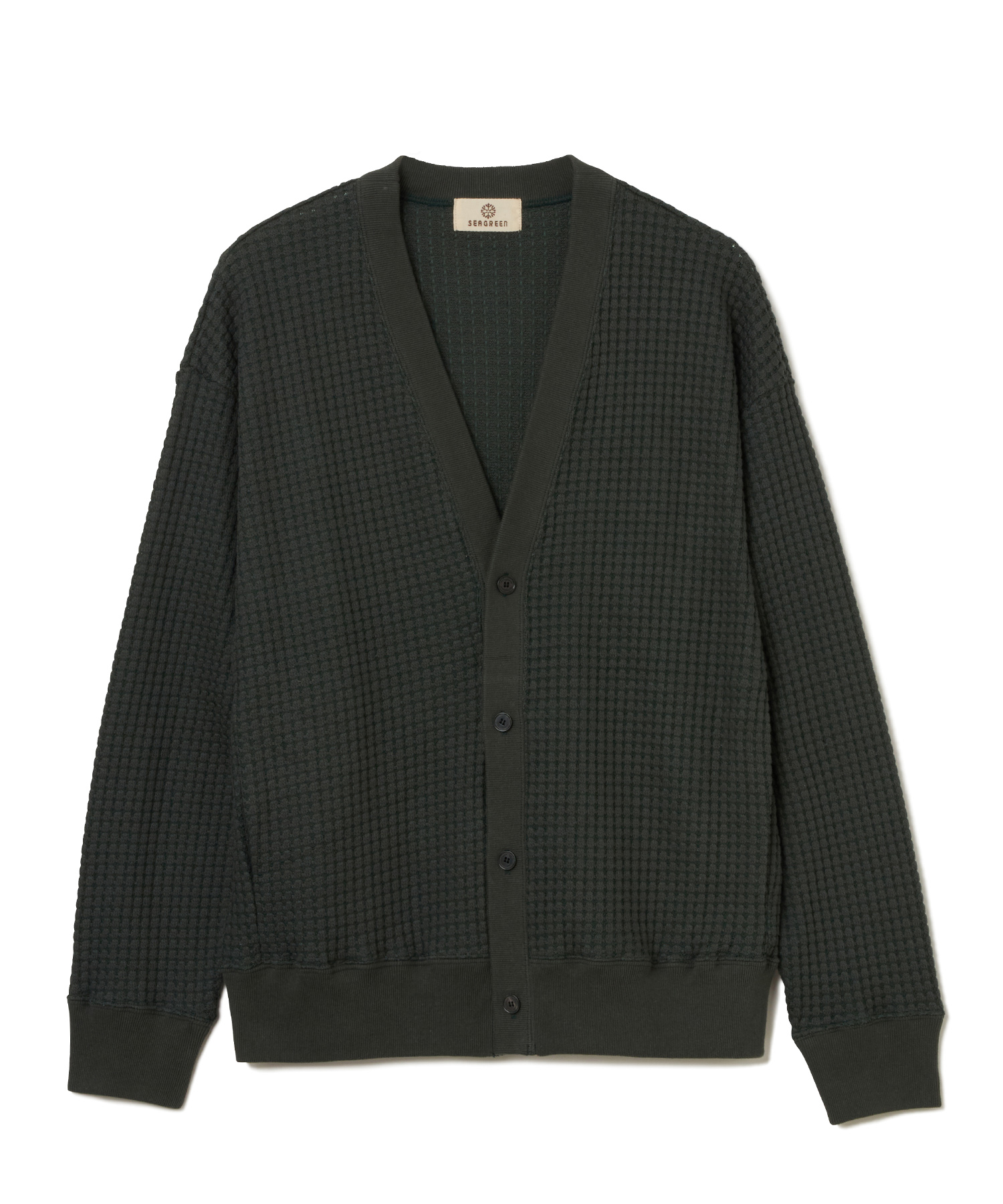 【公式】SEAGREEN (シーグリーン) BIG WAFFLE CARDIGAN D.GREEN/31 サイズ:02,03,04 カーディガン メンズ