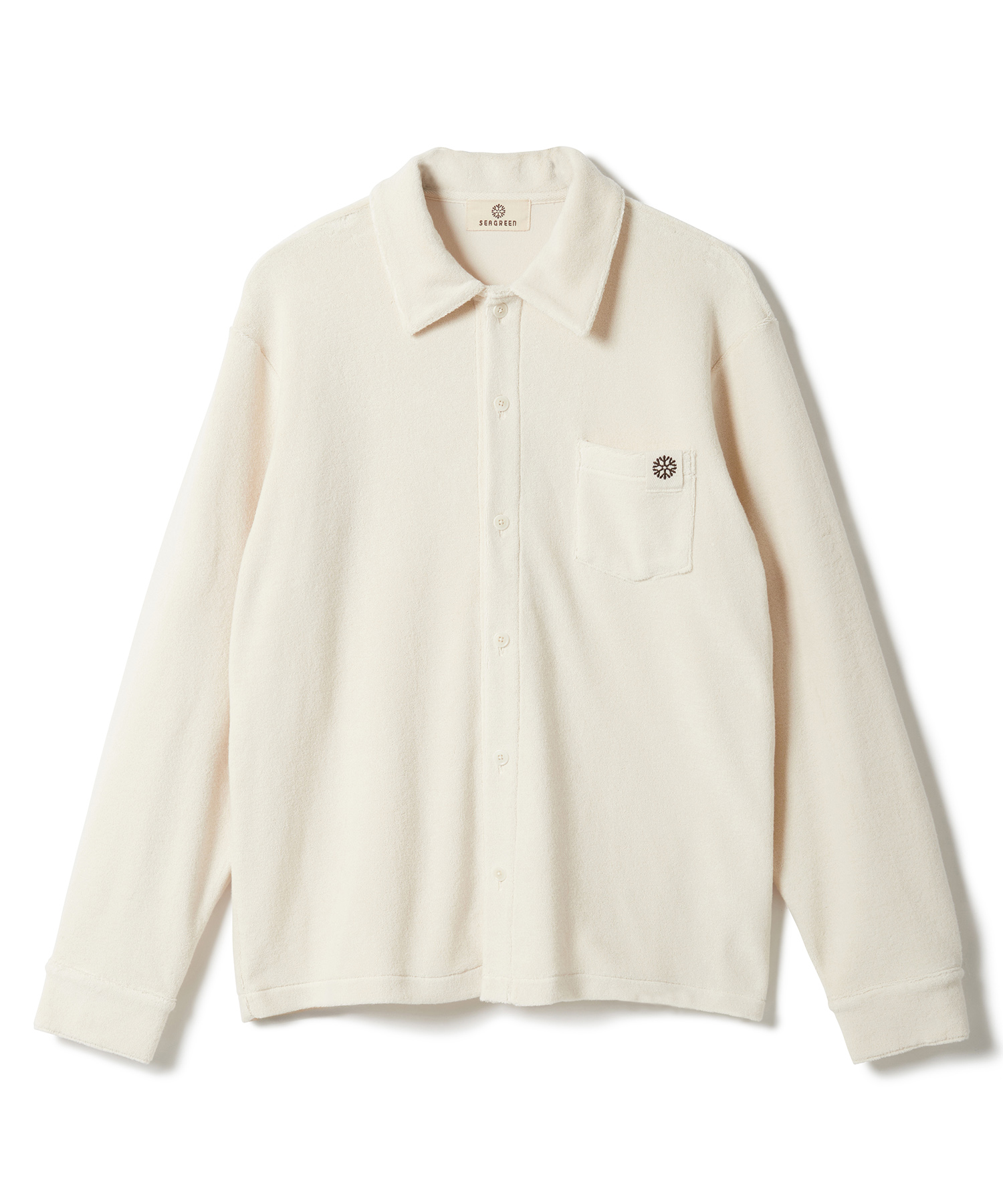 【公式】SEAGREEN (シーグリーン) ORGANIC PILE SHIRTS IVORY/15 サイズ:01,02,03 シャツ・ブラウス メンズ