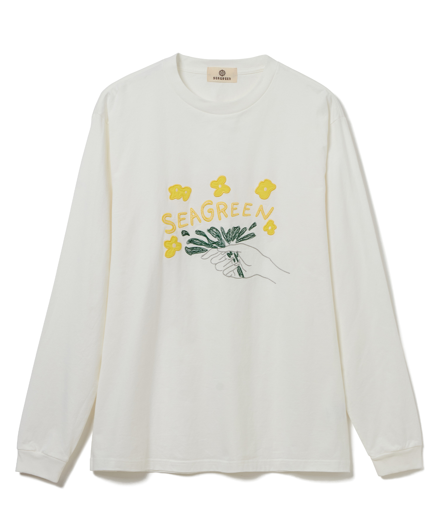 【公式】SEAGREEN (シーグリーン) BOUQUET T-SHIRTS WHITE/10 サイズ:01,02,03 ロングスリーブカットソー メンズ